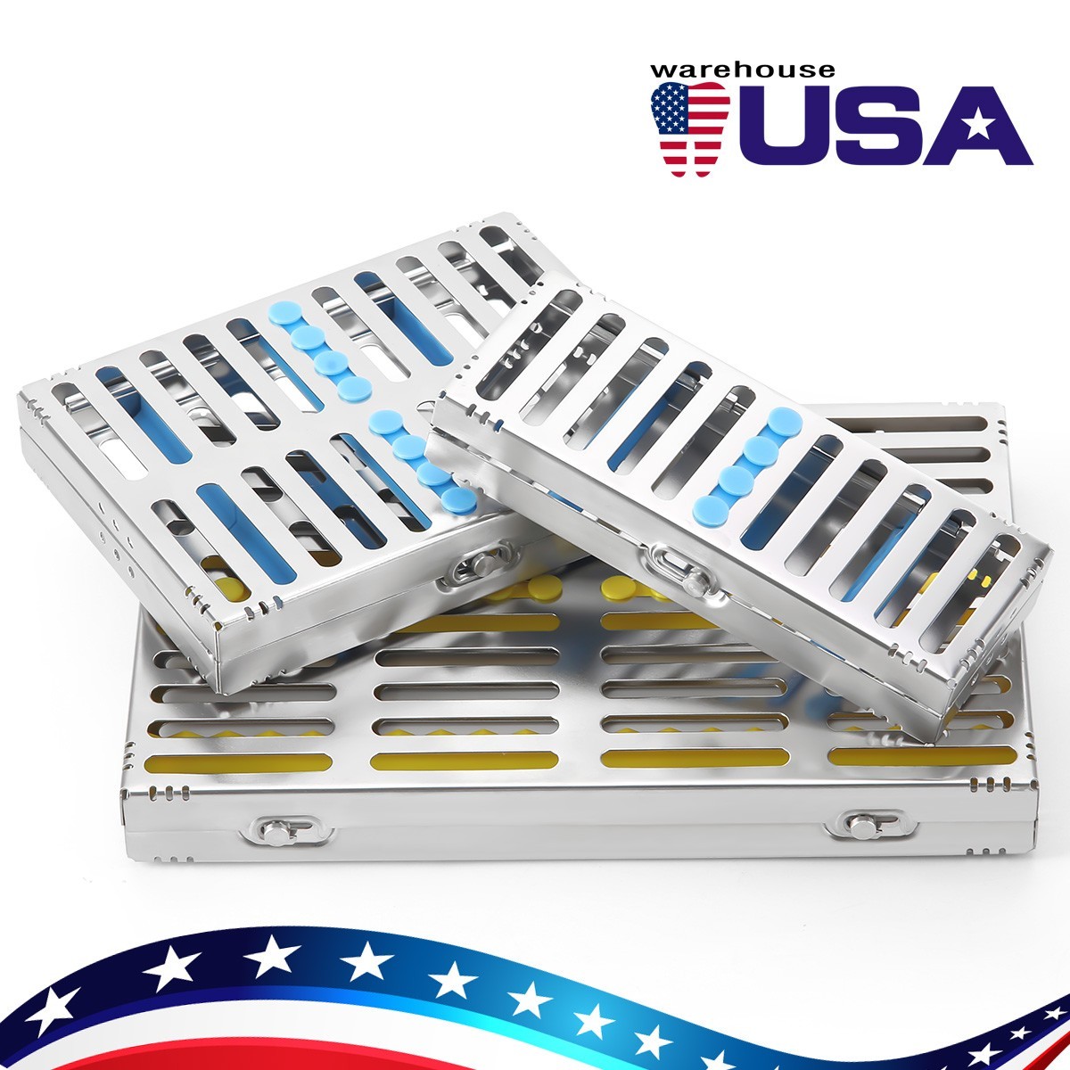 Dental Sterilization Cassette Rack Autoclavable Stainless Steel 135°C 5/10/20