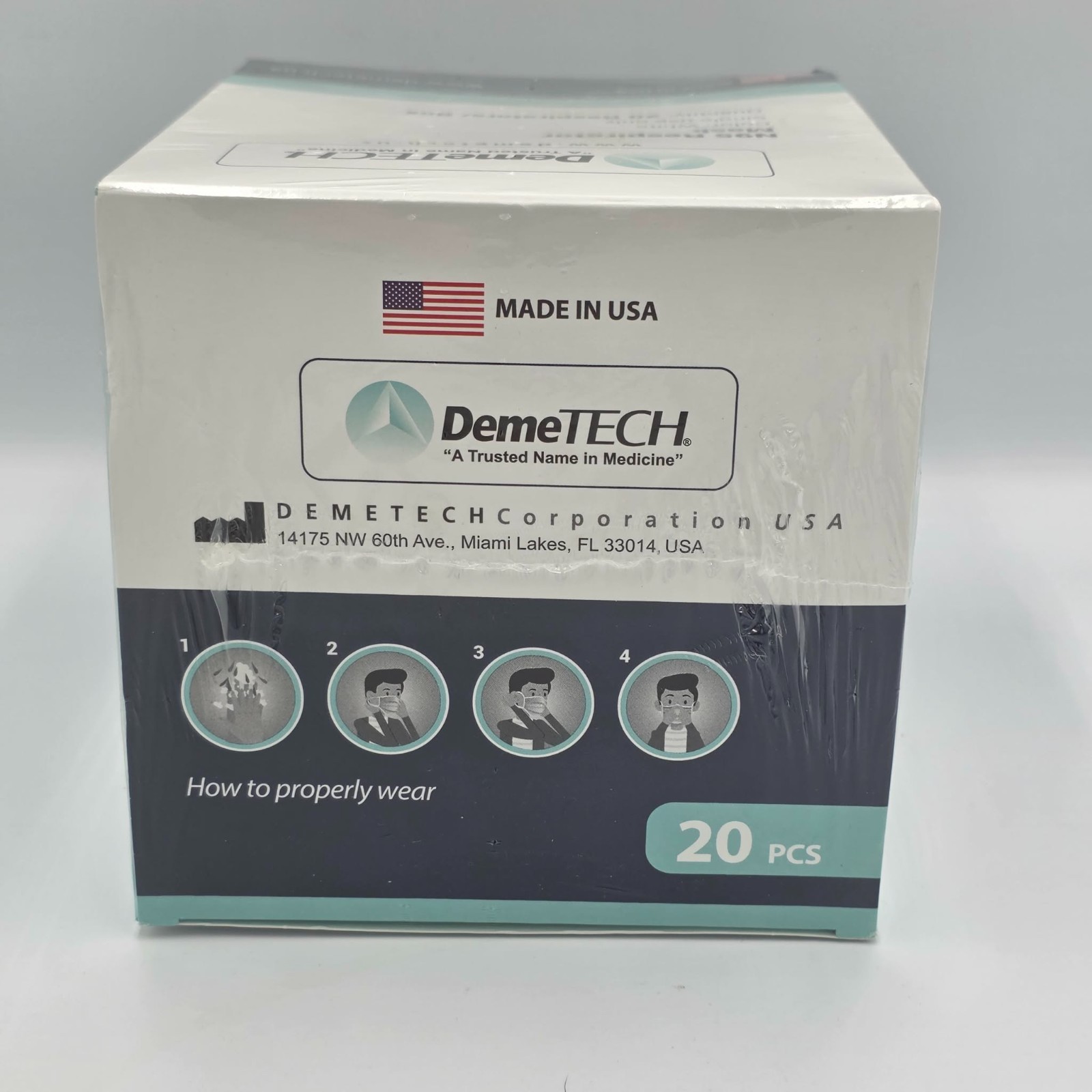 N95 Respirator Mask DemeTECH Cup Style DT-N95 20 Pack (July 2026) Made In USA