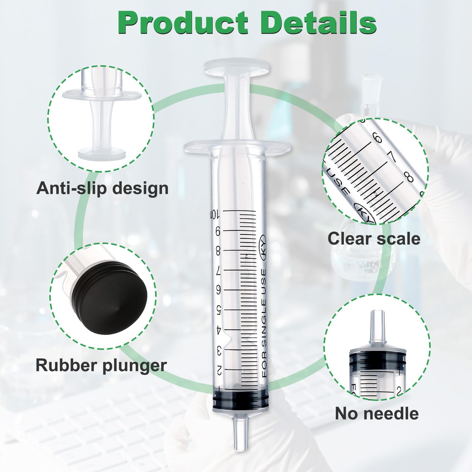 AOZUO 5 PCS Plastic Syringe, 1ml 3ml 5ml 10ml 20ml Feeding Syringes for Liqui…