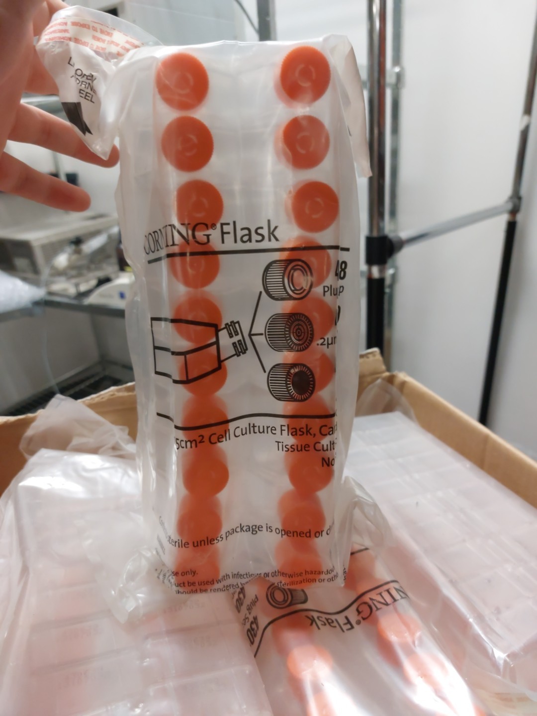 (Lot of 12) Corning 430639 Cell Culture Flask 70mL NEW