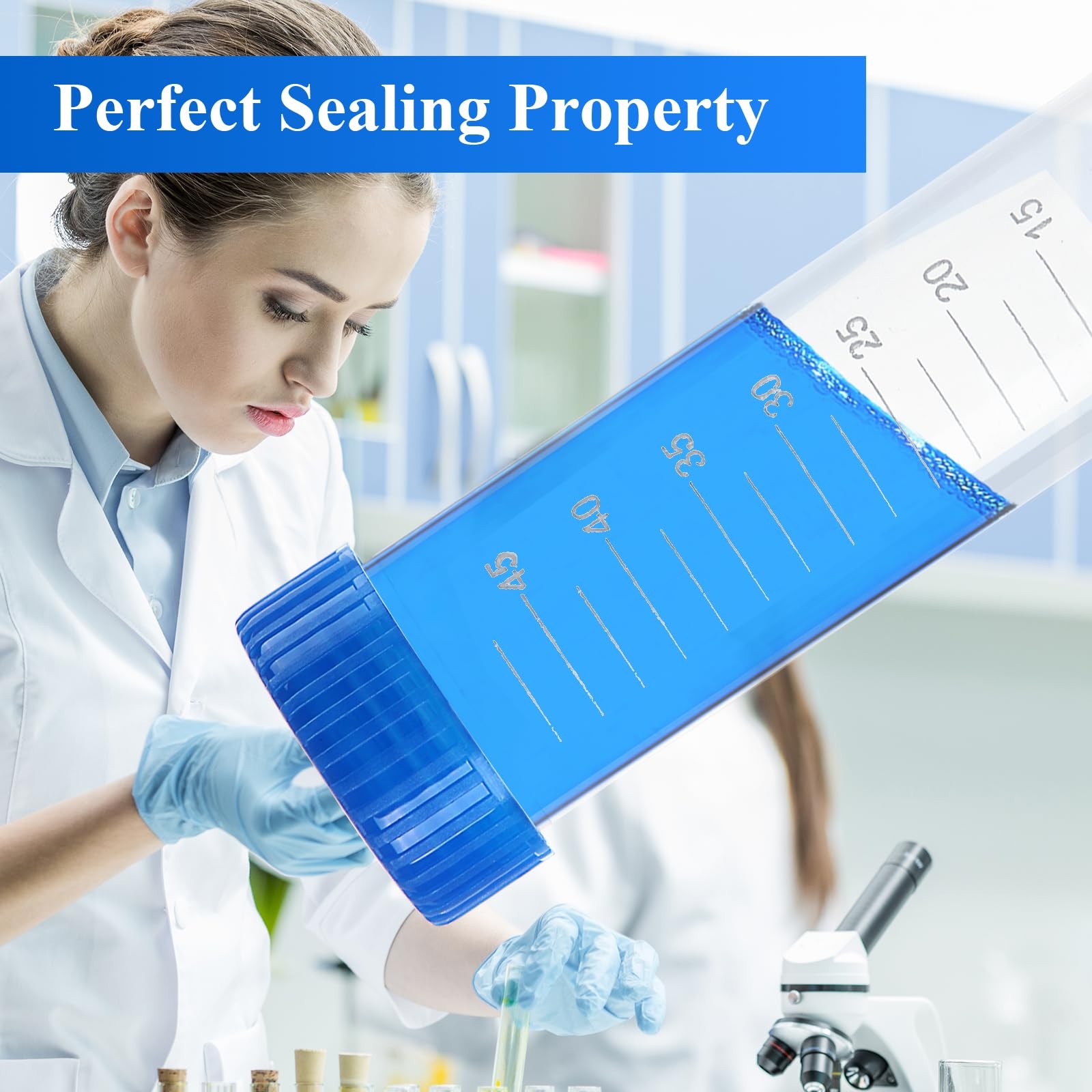 50 Pcs 50 ML Centrifuge Tubes ABuff Plastic Test Tubes with Blue Screw Caps C…