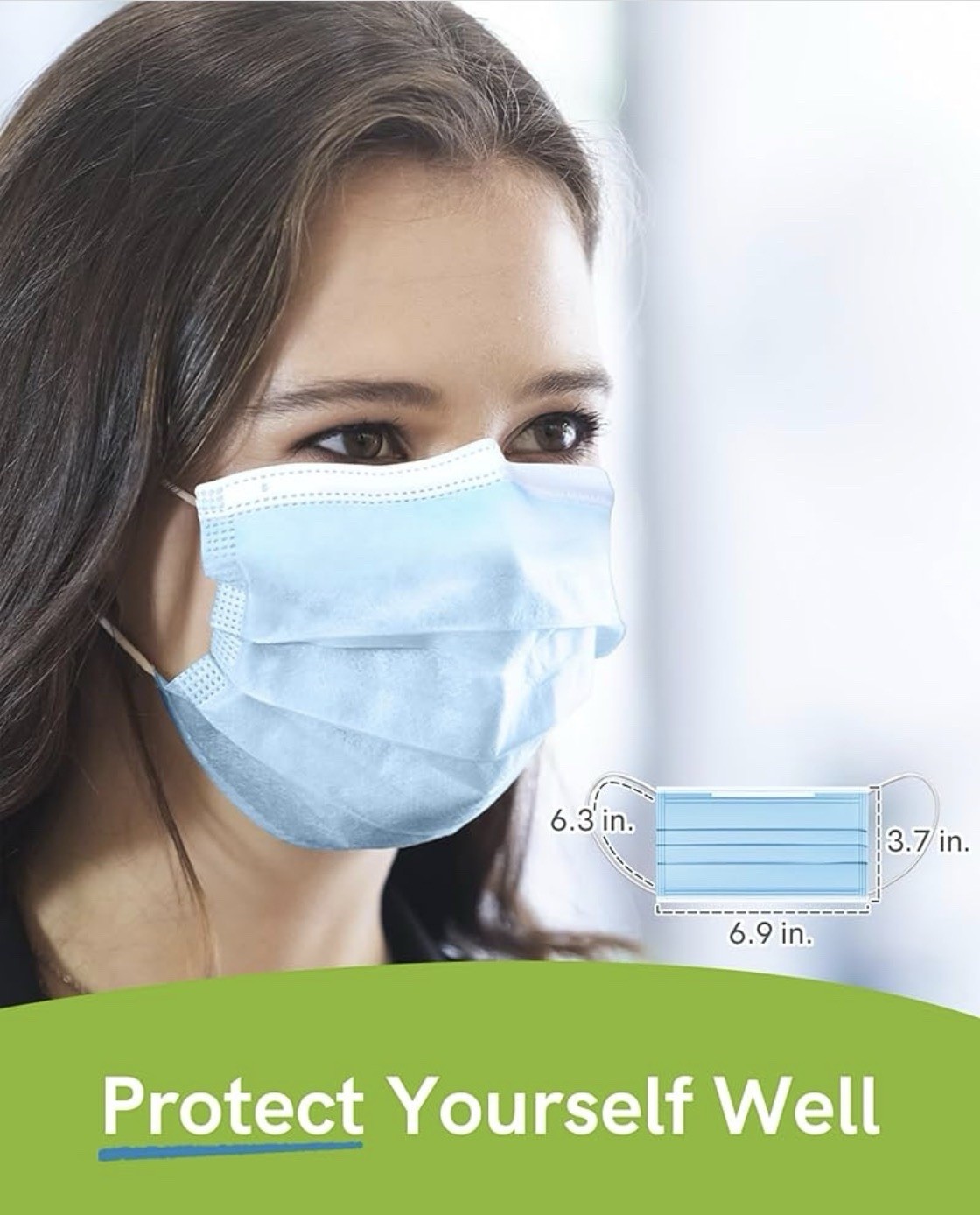 100 PCS Blue Disposable Face Masks 3-Ply Earloop Breathable Free Shipping