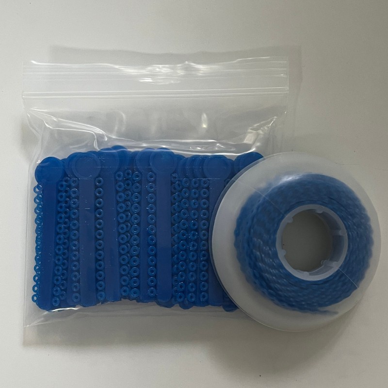 Dental Orthodontic Elastic Ligature Tie&Long/Short/Continuous Power Chain Blue