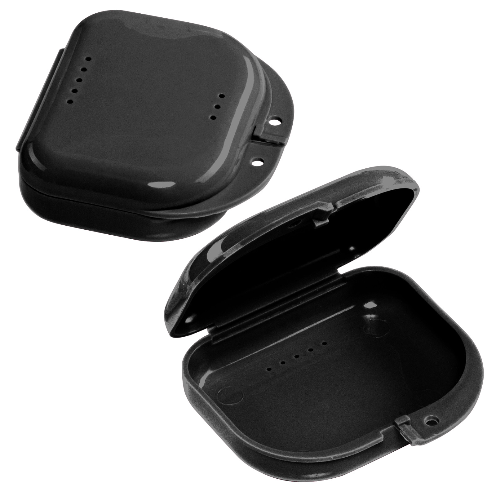 Black Retainer Case w/ Vent Holes – UV Cleaner Case, Mouth Guard Aligners