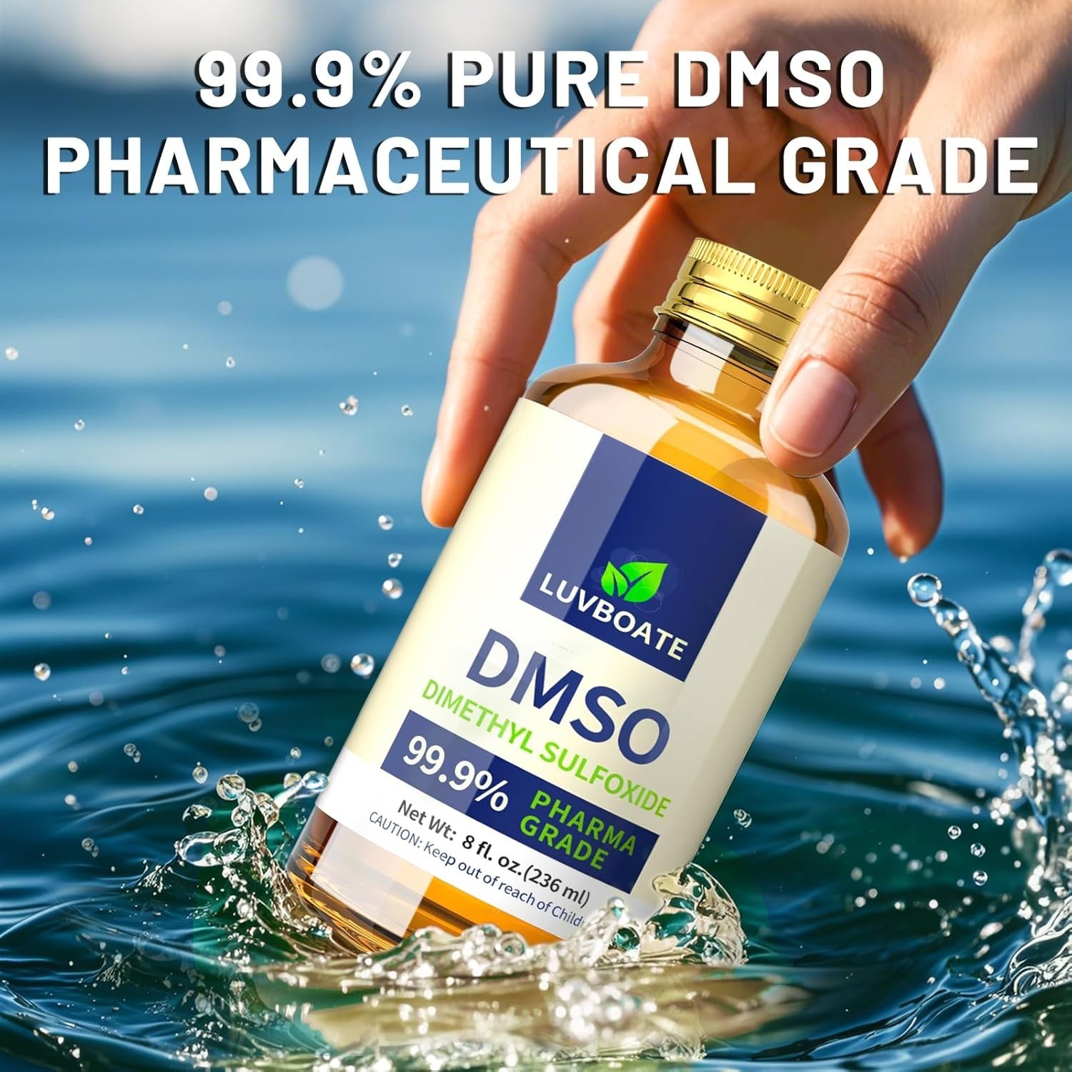 DMSO 99.9% Pharma Grade, Pure Liquid Dimethyl Sulfoxide 16 fl.oz in Glass Bot…