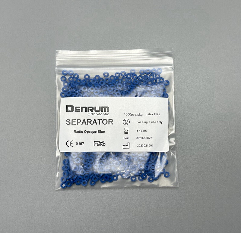 Dental Separators Orthodontic Elastics Ties Teeth Gap Radiopaque Blue