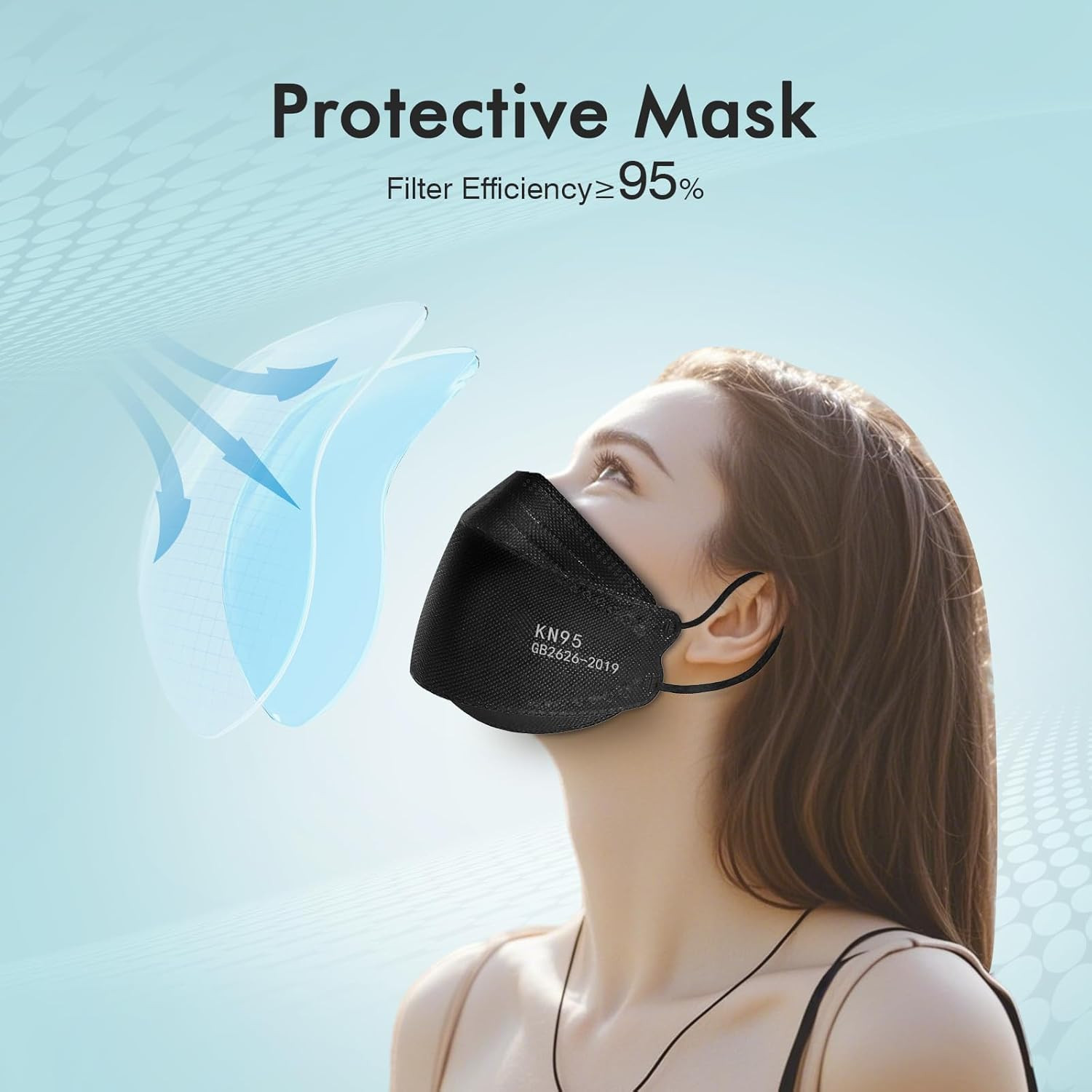 KN95 Face Masks,50 Pack Breathable Cup Dust Disposable Masks For Adult,Teenager