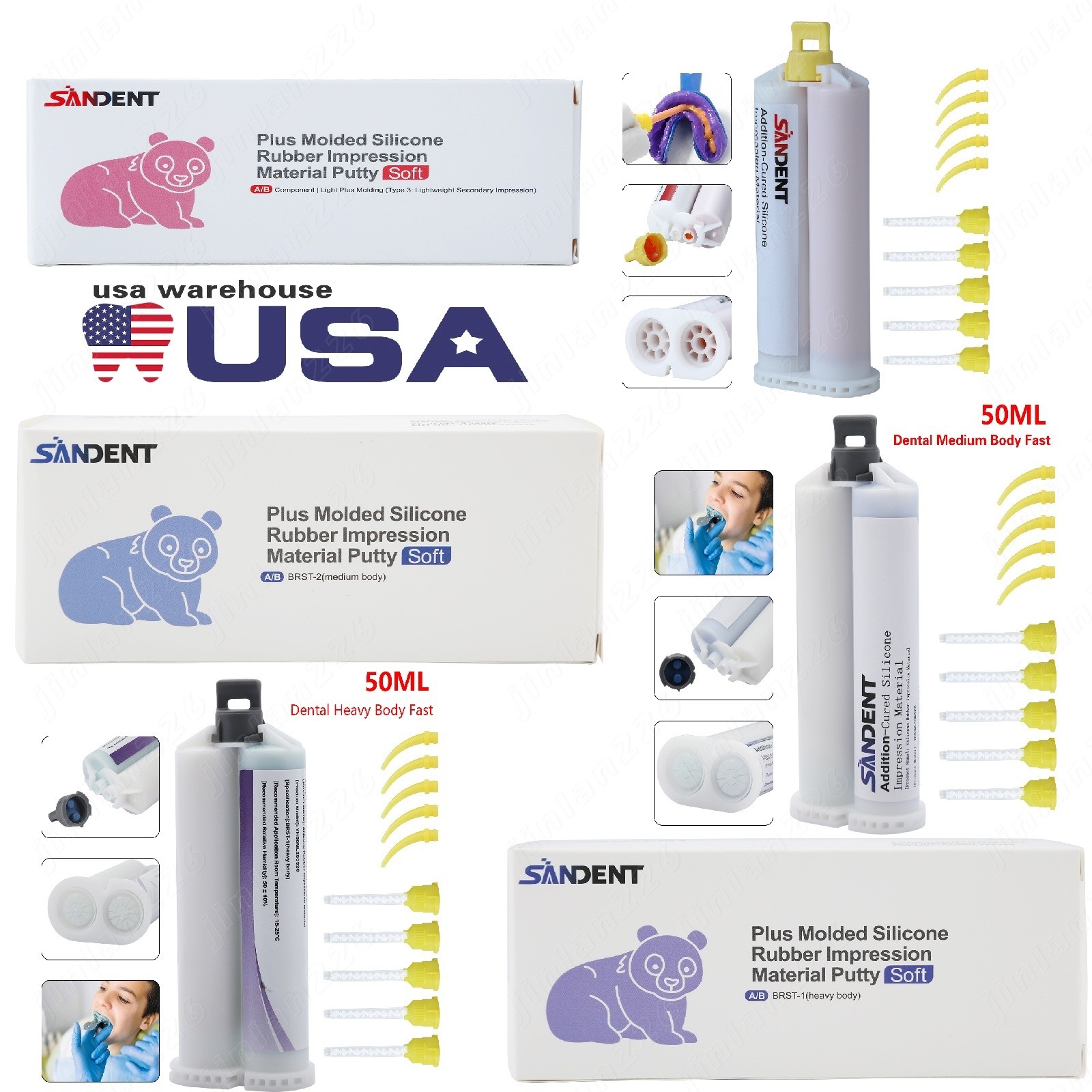 Dental Impression Material Silicone Medium/Light/Heavy Body Fast Set