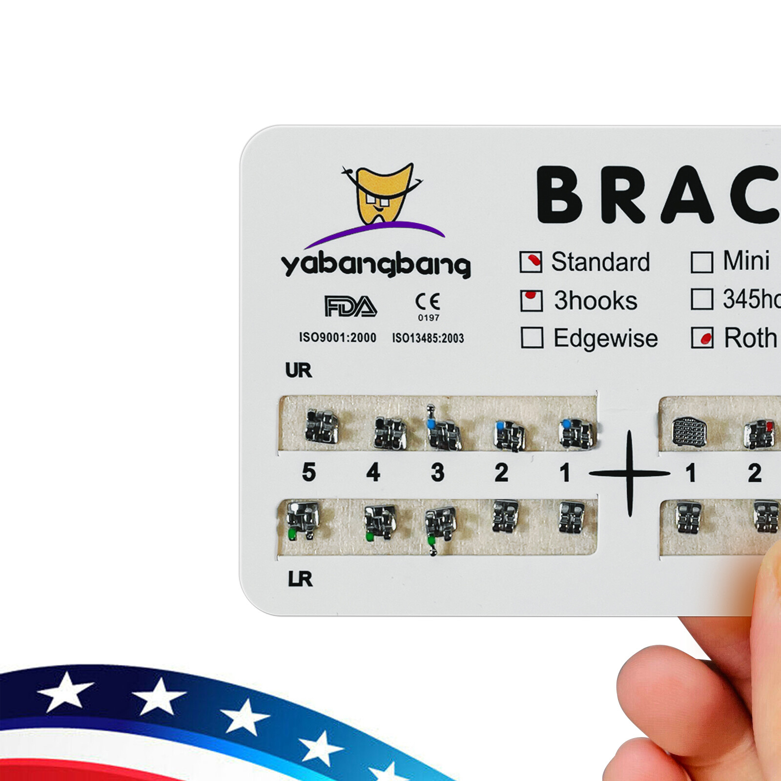 10-200 Packs Dental Orthodontic Brackets Brace Standard Roth.022 Hook 3