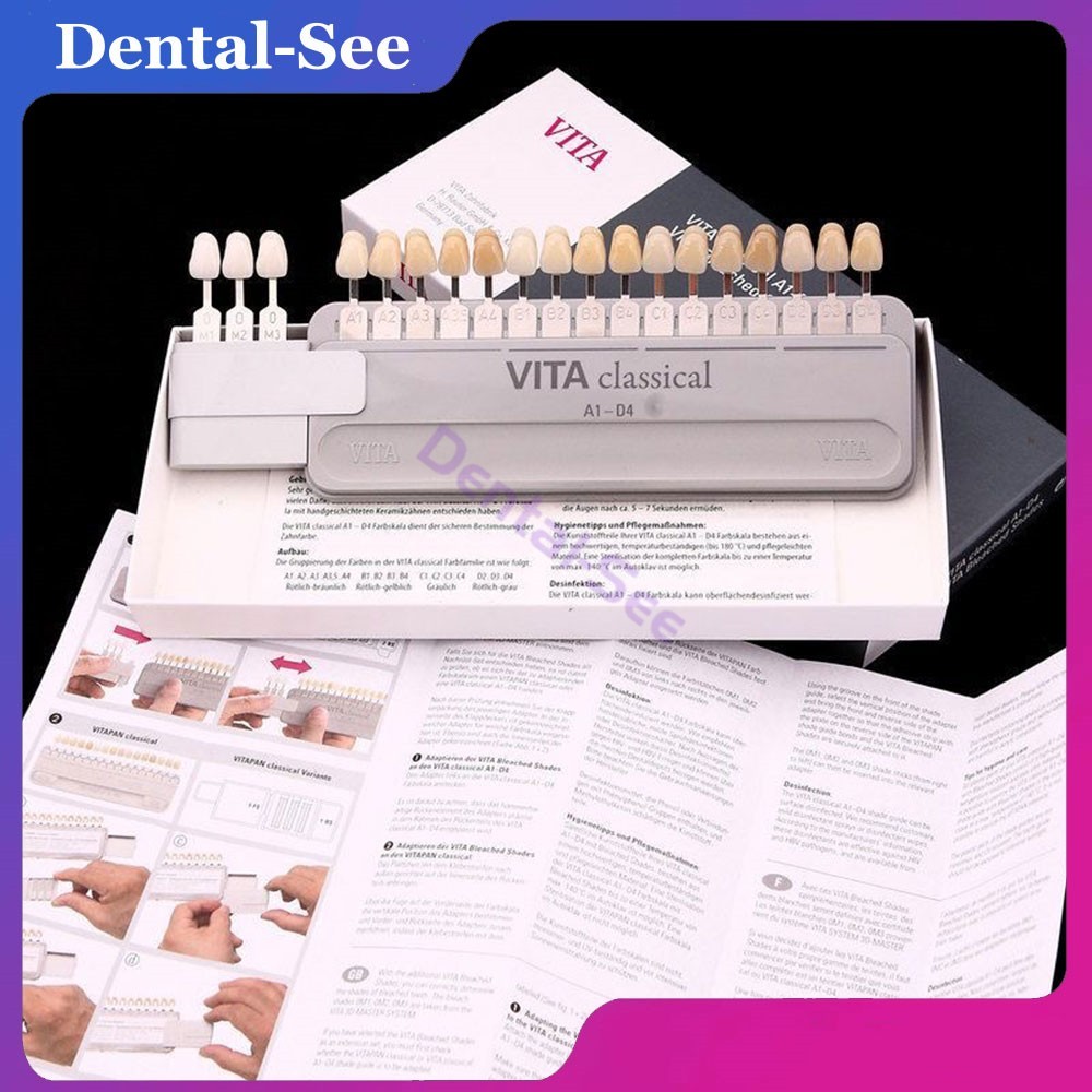 New 1 Set VITA Classical Dental Shade Guide 19Colors with Bleached Shades Clip