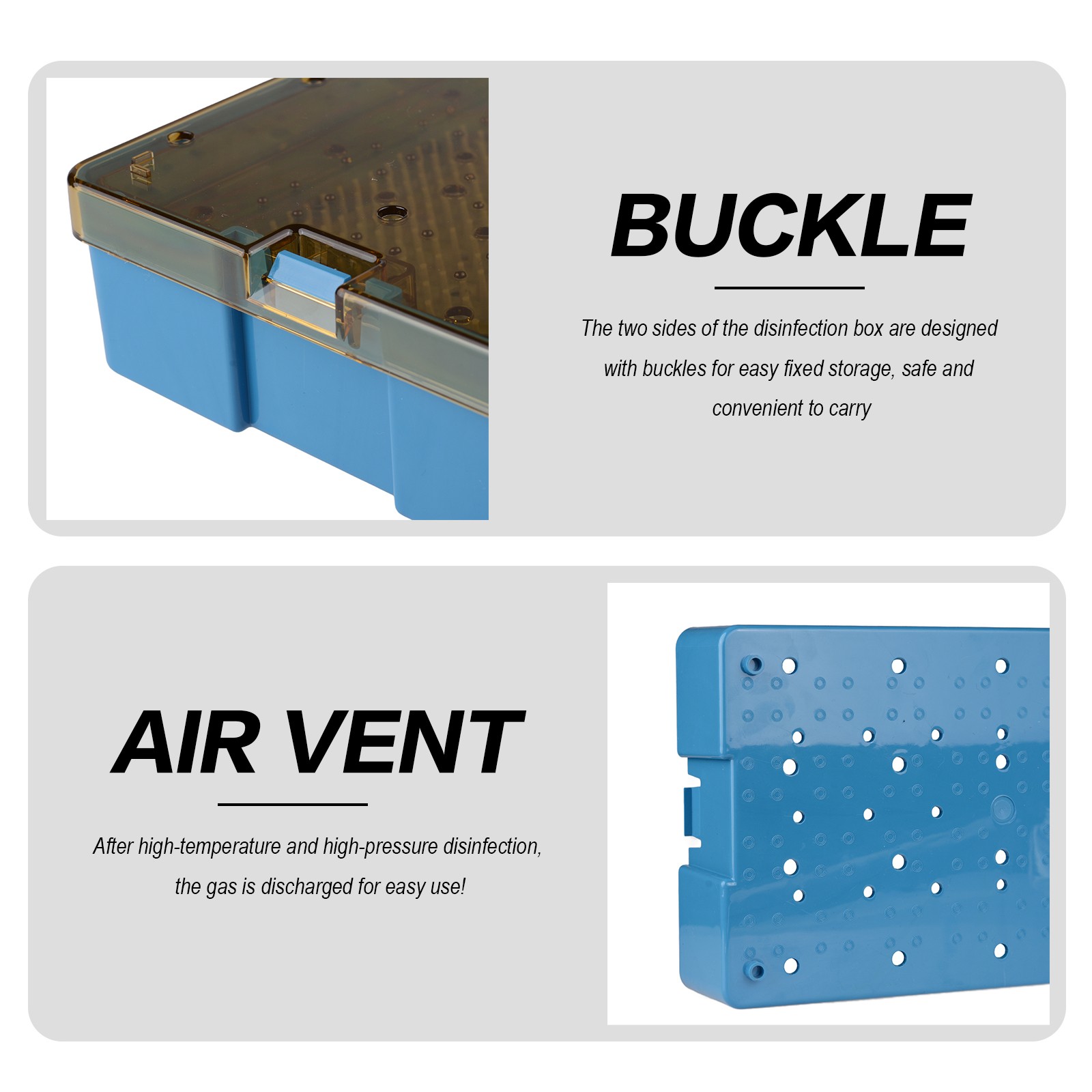 Autoclave Sterilization Tray Case Box with Silicone Pad for Surgical Instruments