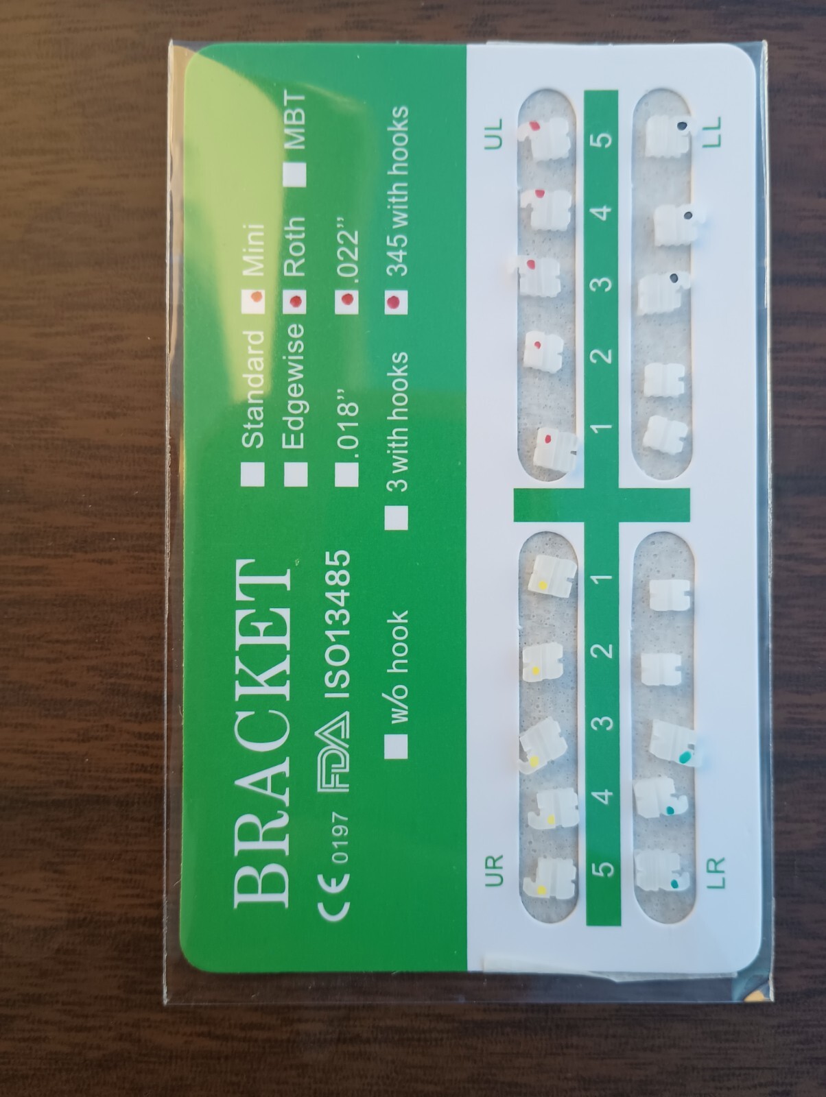 1 pack Dental Orthodontic Ceramic Brackets Braces Mini Roth.022 Hooks 3-4-5