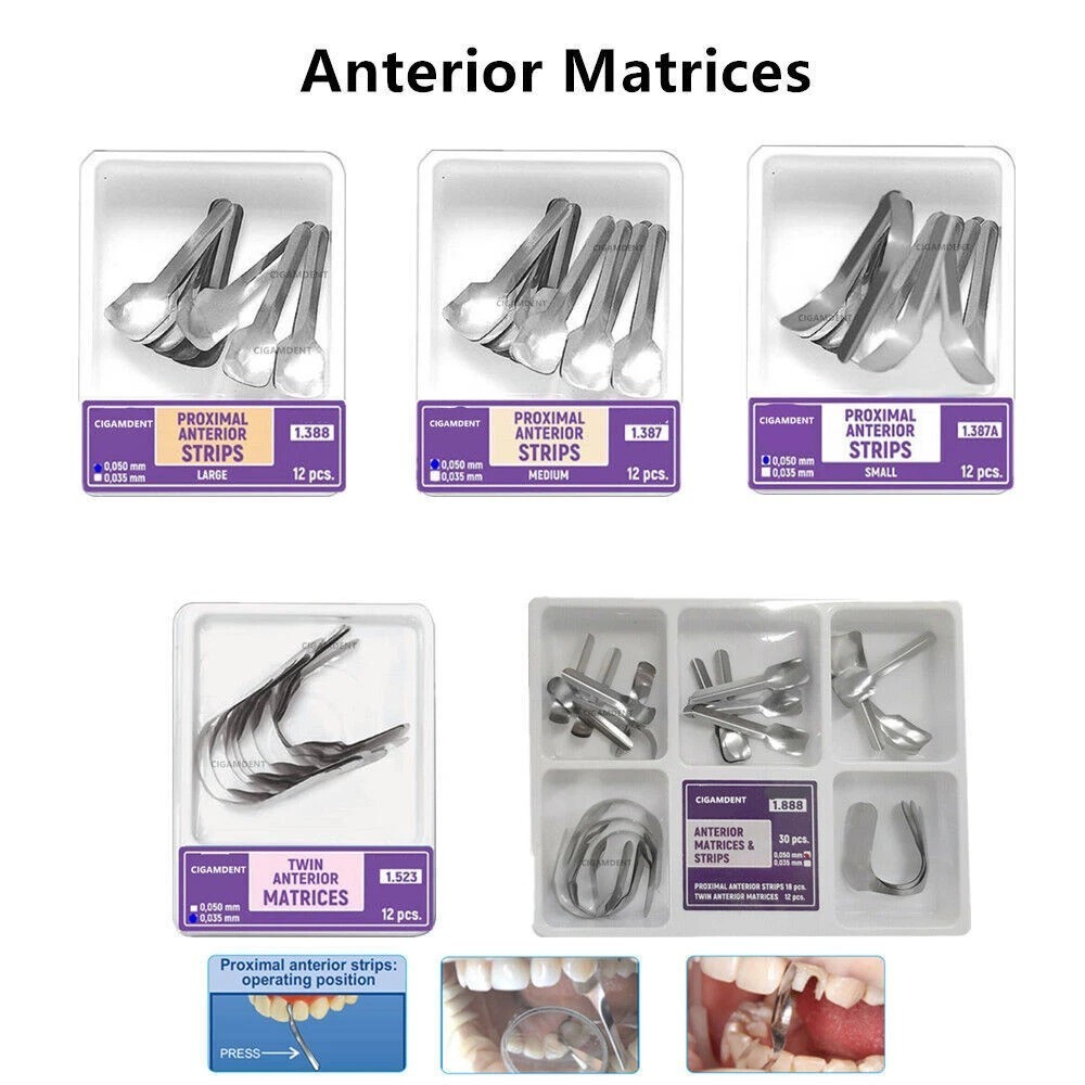 Dental Contoured Sectional Resin Anterior Refill Matrices Matrix Bands S/M/L