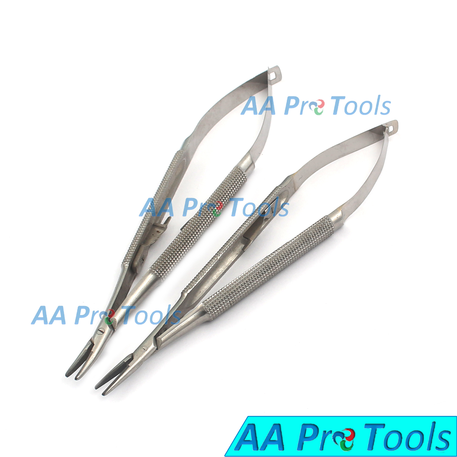 AA Pro: 2 Pcs T/C Castroviejo Needle Holder 14cm Round With-Lock Surgical Ins