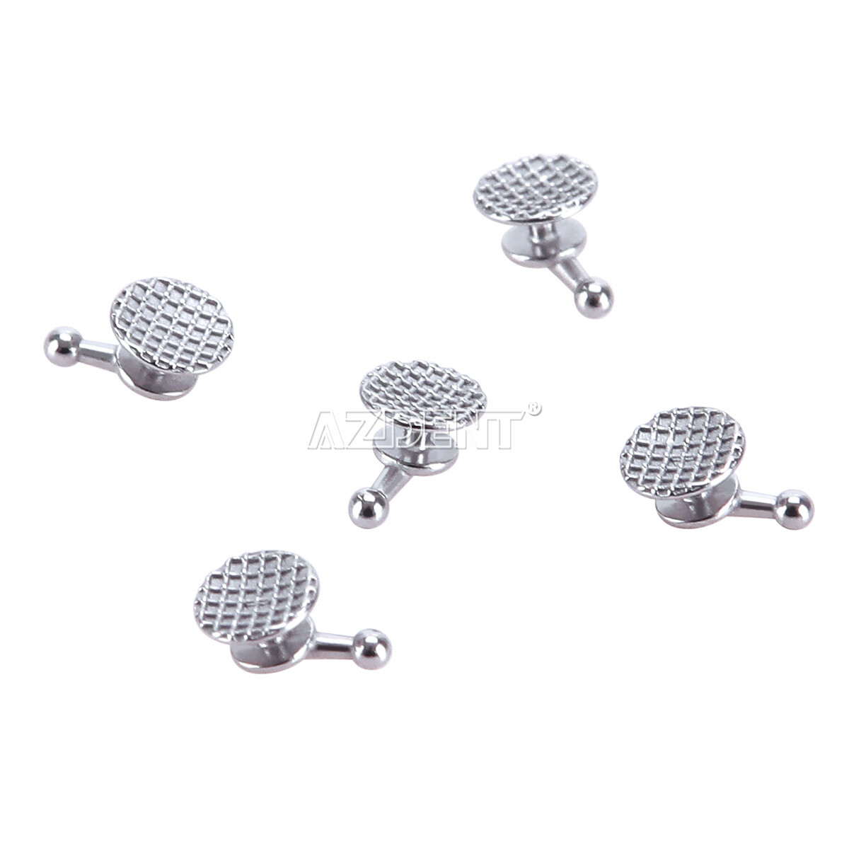 10pcs AZDENT Dental Orthodontic MIM Bondable Lingual Buttons w/ Hook Round Base