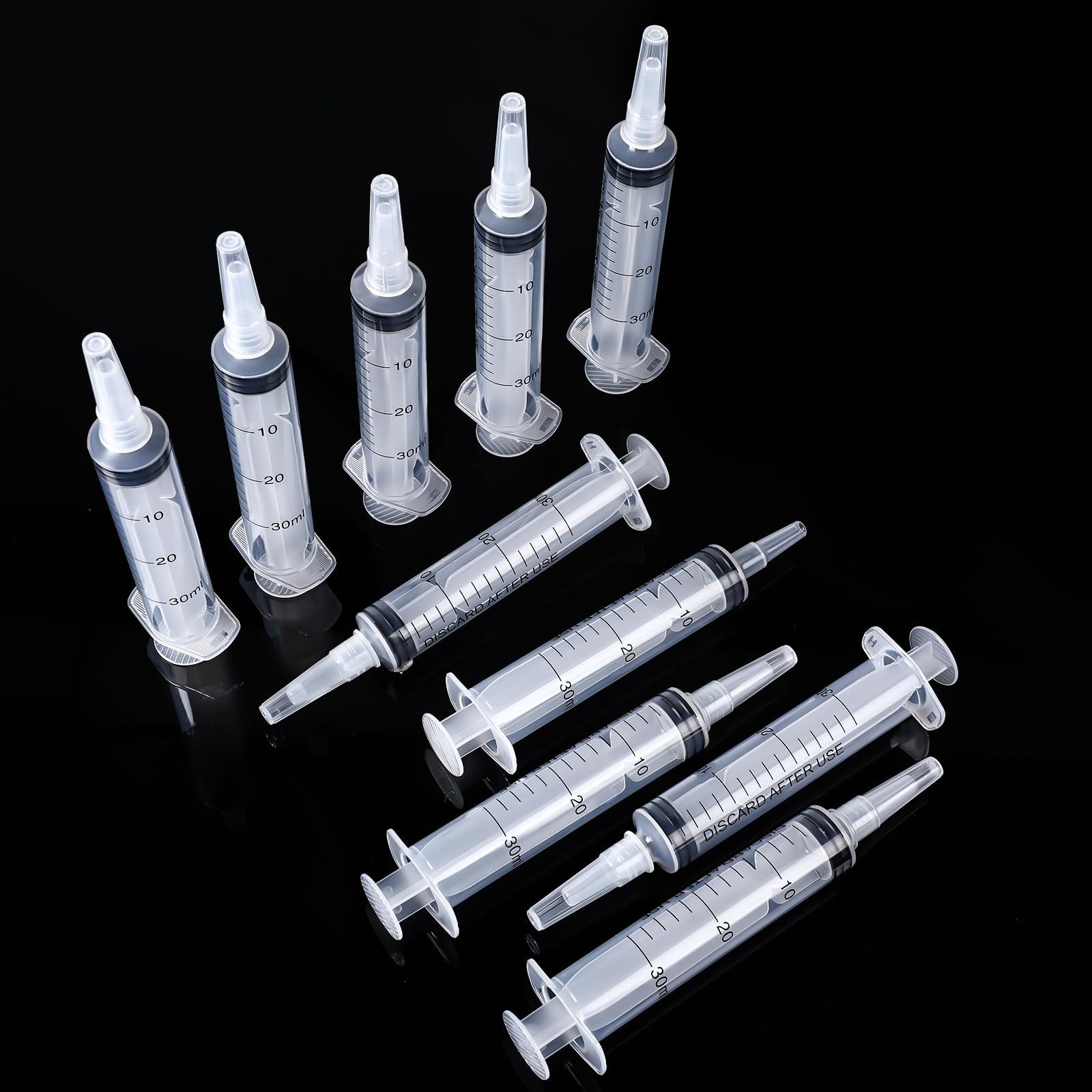 10 Pack Plastic Syringe Liquid Measuring Syringes 30 ML, as pictures shown