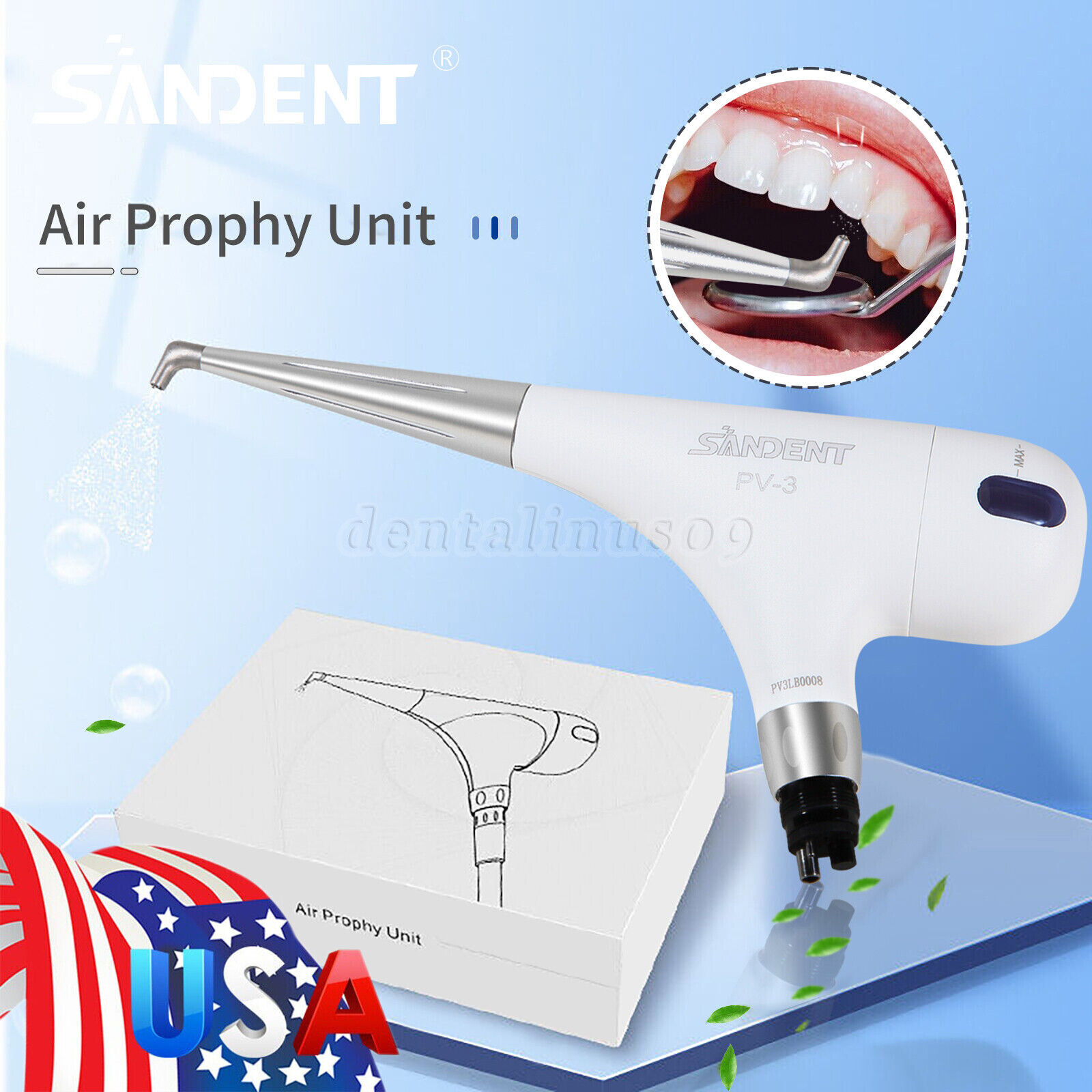 USA Dental Air Flow Teeth Polishing Polisher Handpiece Hygiene Prophy Jet 4 Hole