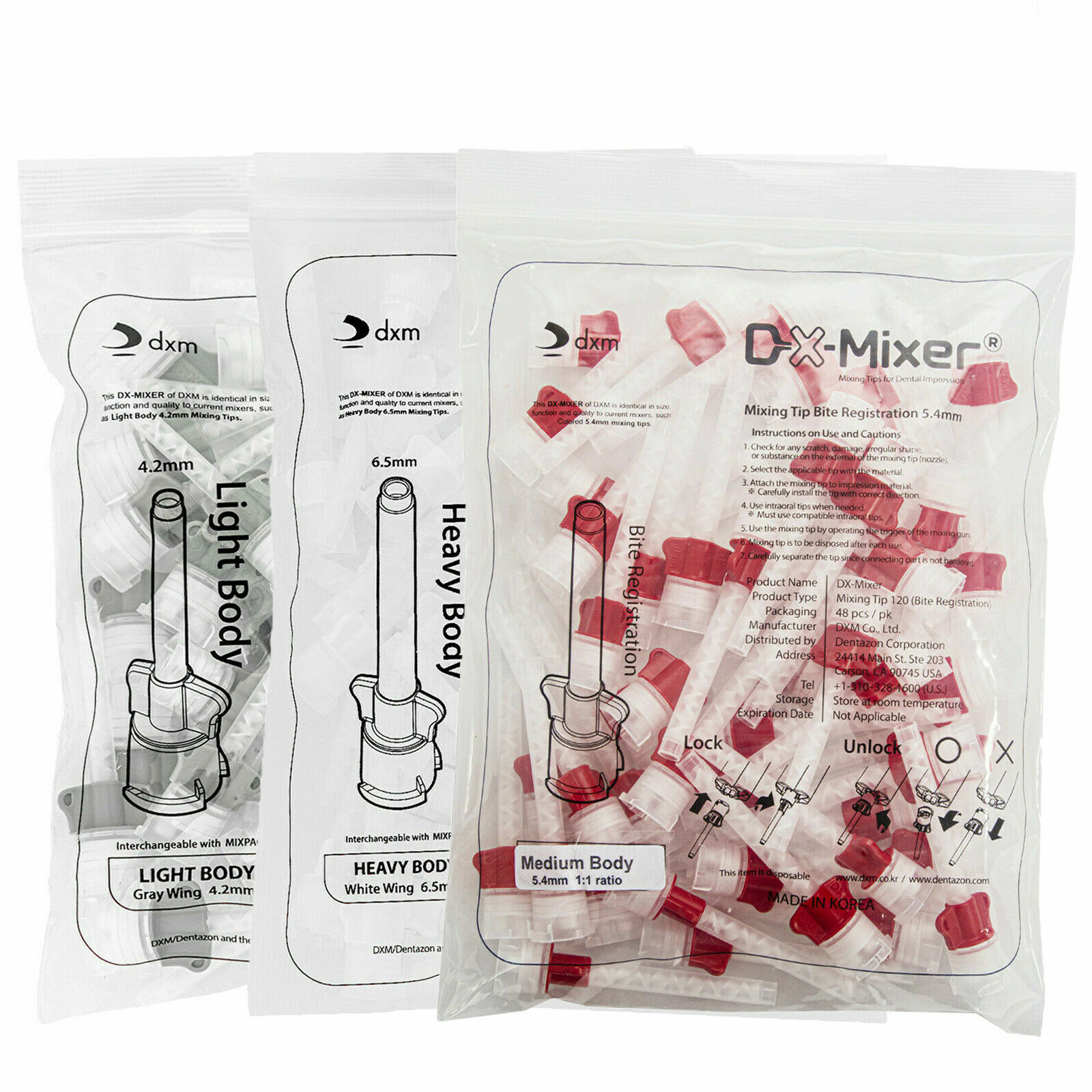DX-Mixer ® Dental Impression Mixing Tips 1:1/10:1 Ratio VPS&PVS Made In KOREA