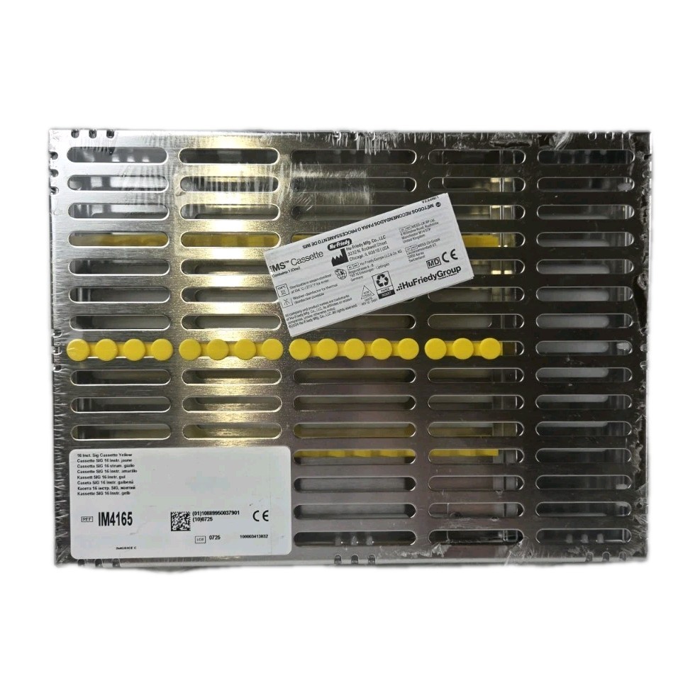 Hu-Friedy IM4165 IMS Cassette, 16 Instrument, Yellow, 8″ x 11″ x 1.25″