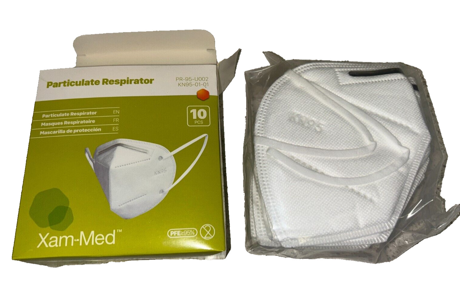 20 New Xam-Med Disposable PR-95-U002 / KN95-01-01 Particulate Masks PFE ≥ 95%