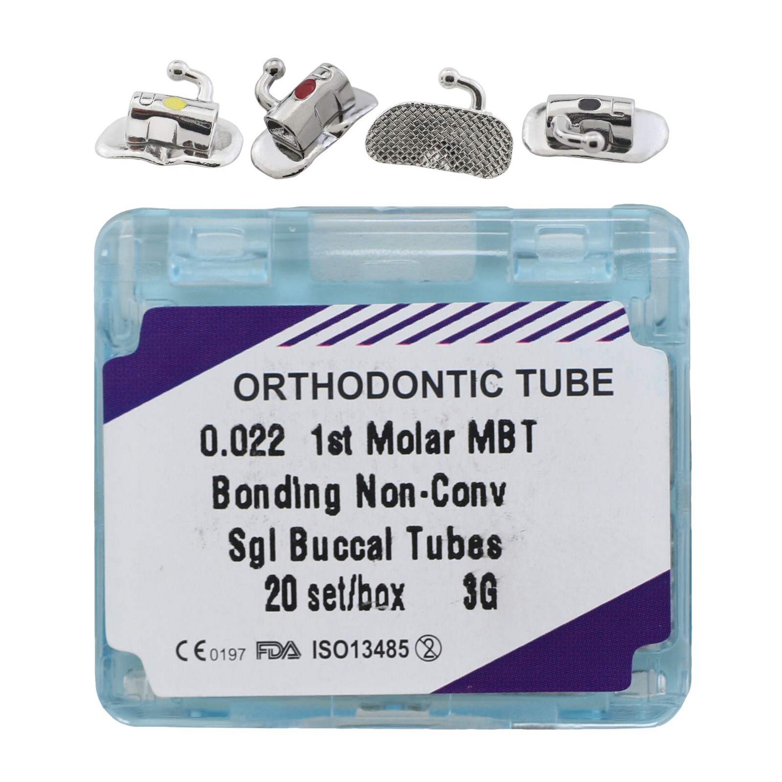 Dental Orthodontic Buccal Tubes 1st 2nd Molar Brackets Roth MBT 0.022 20 Sets 3G