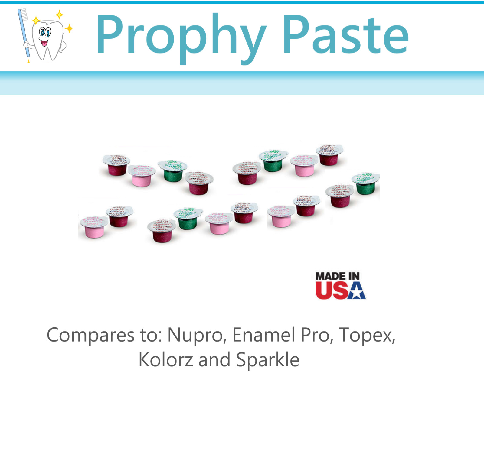 Prophy Paste Dental Prophylaxis Coarse Medium Fine Extra X-Coars up to 400 cup