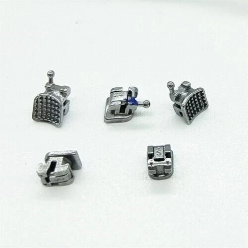 20Pcs Dental Self-ligating Orthodontic Brackets Metal Braces Roth 022 345 hooks