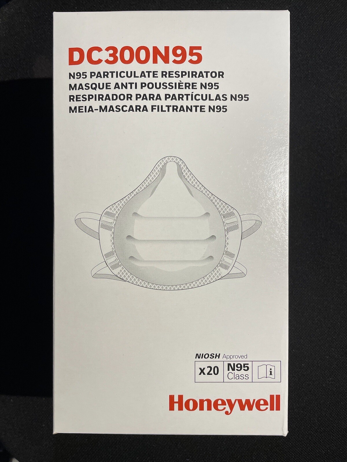 Honeywell N95 Particulate Respirators 20 Face Mask DC300N95 20 Masks Per Box