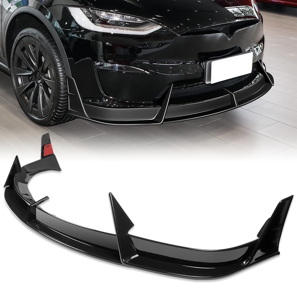 6PCS Front Lip & Rear Spoiler for Tesla Model X 2022-2025 Carbon Fiber ABS Black