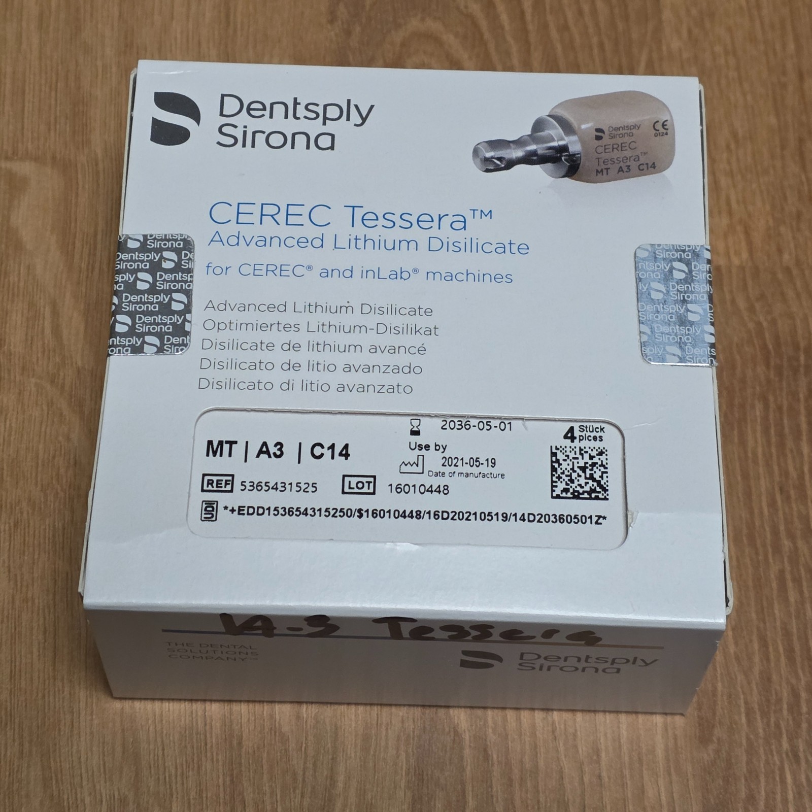CEREC Dentsply Sirona Tessera – MT A3 / C14 – 4 Milling Blocks – New & Sealed