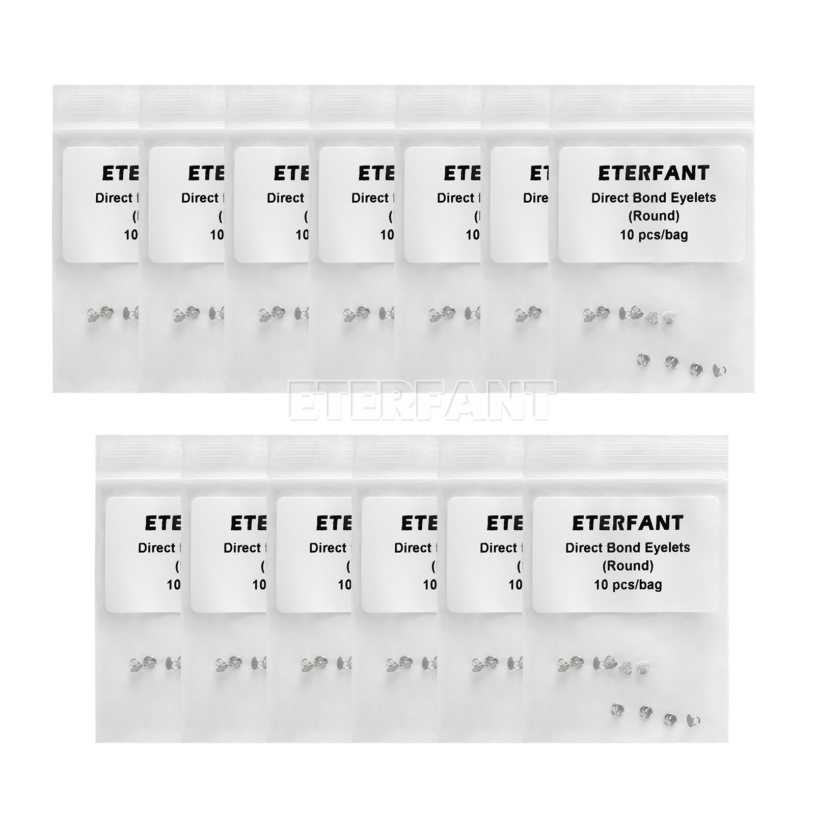 10PCs ETERFANT Dental Orthodontic Lingual Buttons Round/Rectangular Bondable