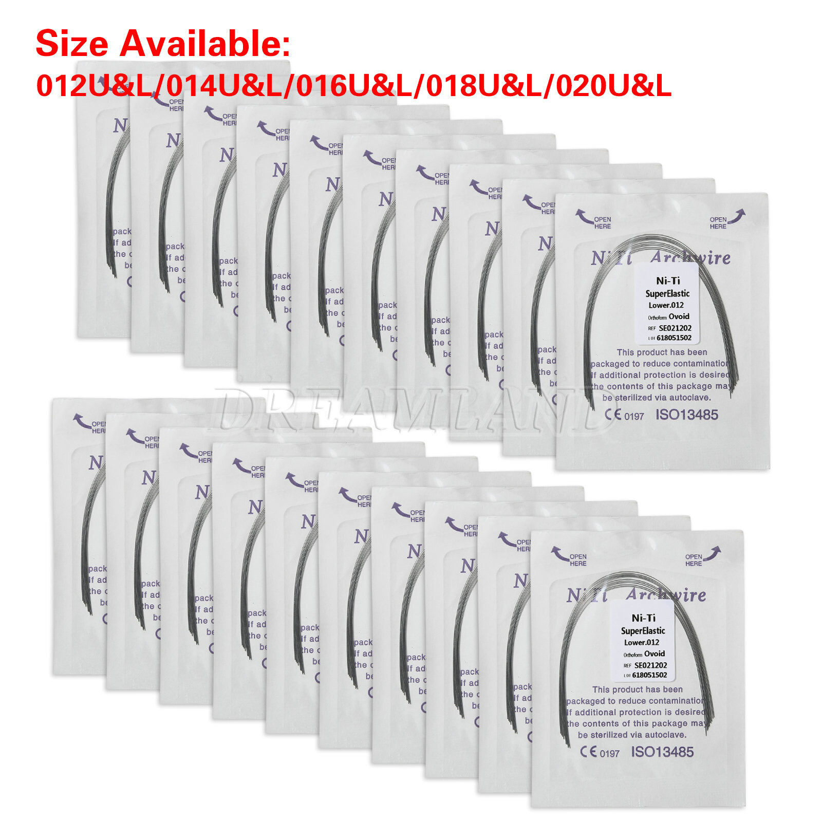 10-1000pcs Dental Super Elastic Niti Round Arch Wires Ovoid for Bracket Braces