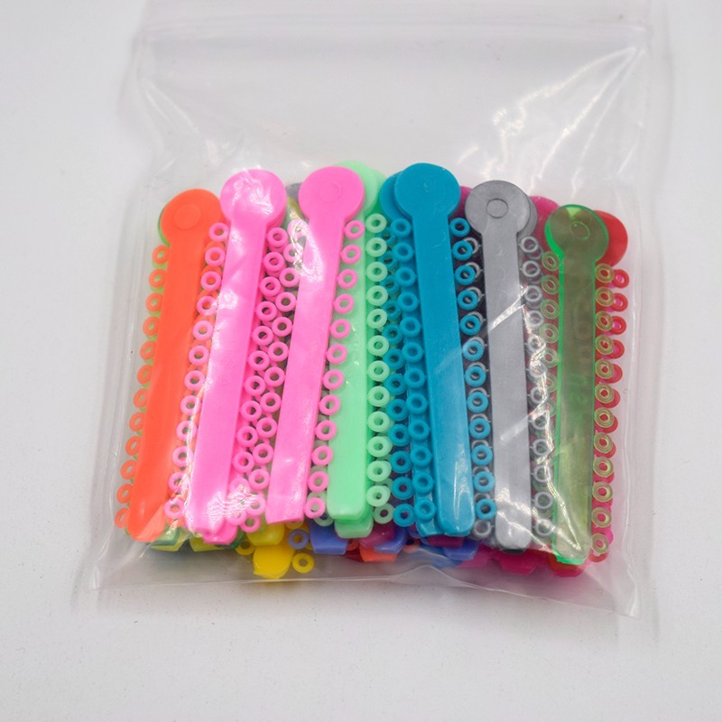1Pack/1040Pcs Dental Ligature Ties Orthodontic Elastic Rubber Bands 44 Colors