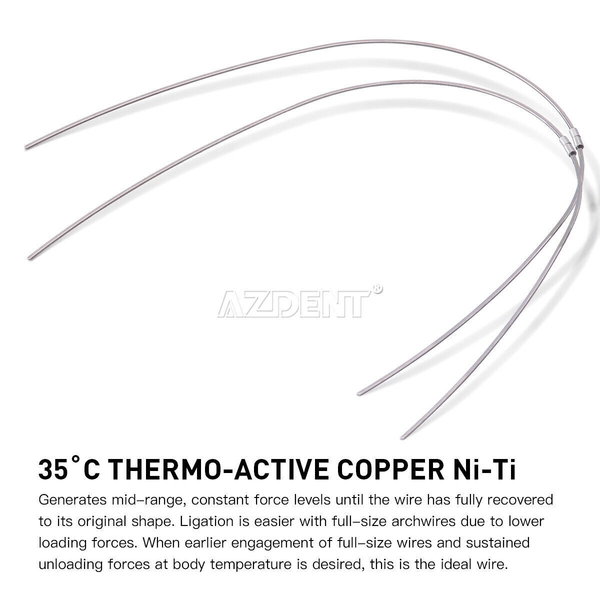 dental rectangular arco cable súper elástico de cobre cu-niti paradas preformada