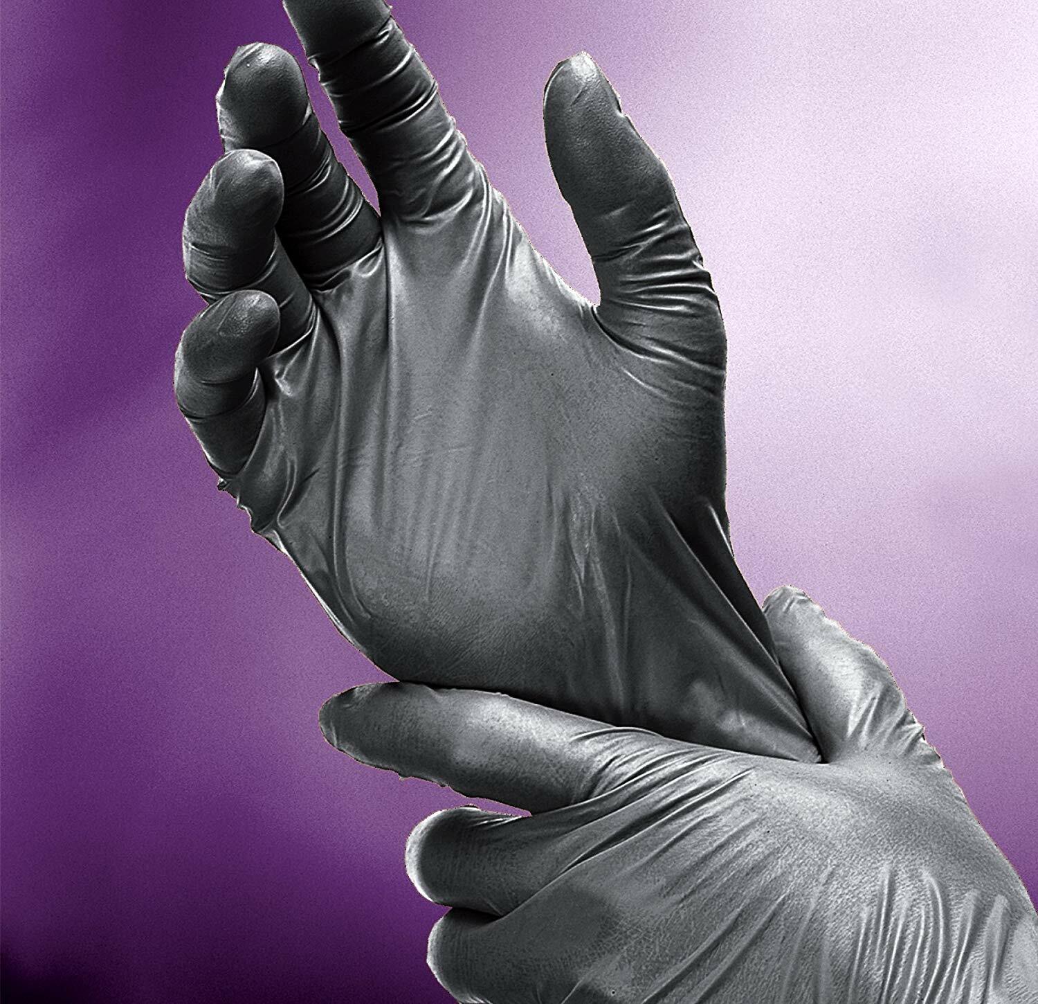 Adenna SHD935 Shadow Nitrile Powder Free Exam Gloves, Medium, Black, Case/10