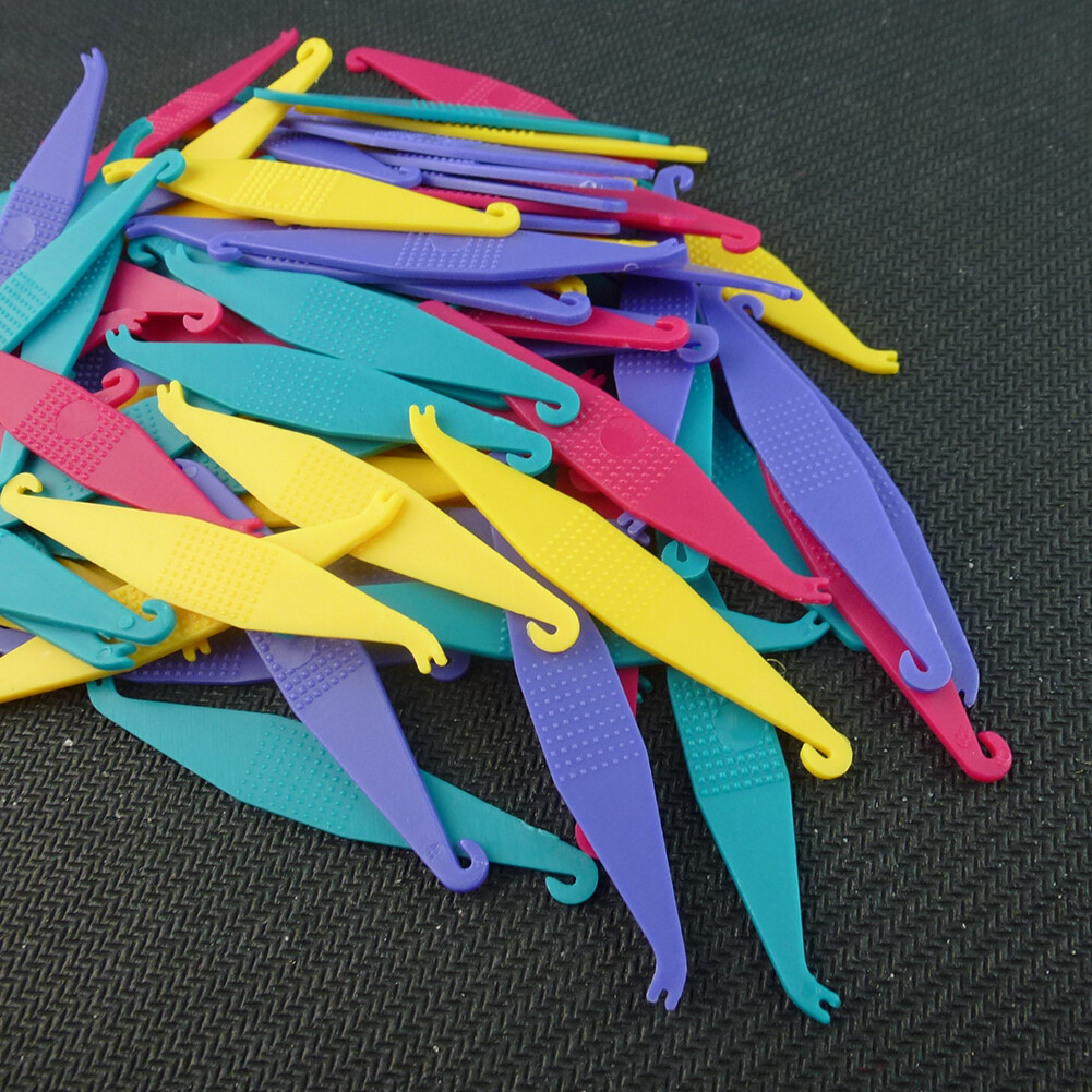 100Pcs Dental Orthodontic Placers 6cm Elastic Rubber Band Mix Color For Braces