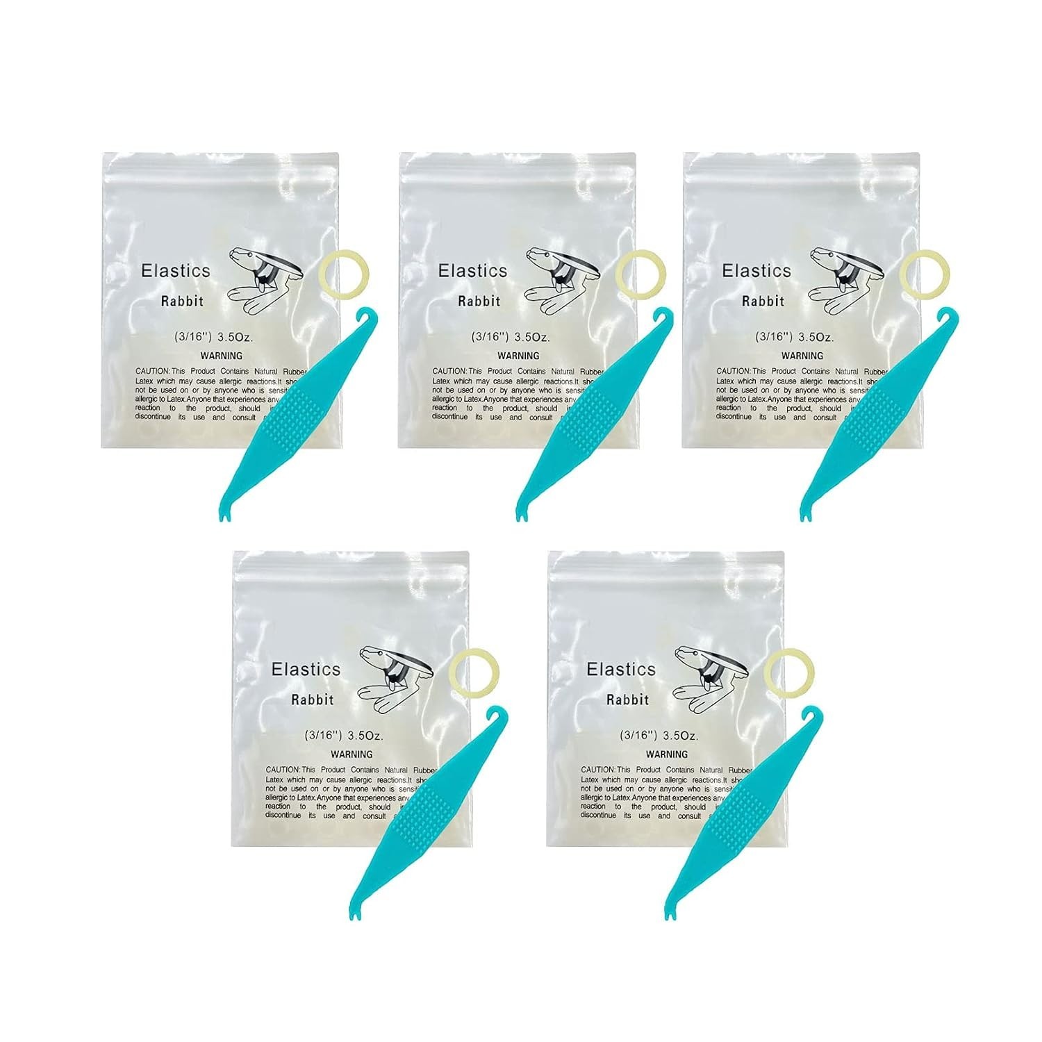 Portable Orthodontic Kit with 500 3/16 Inch Rubber Bands and Elastic Placers