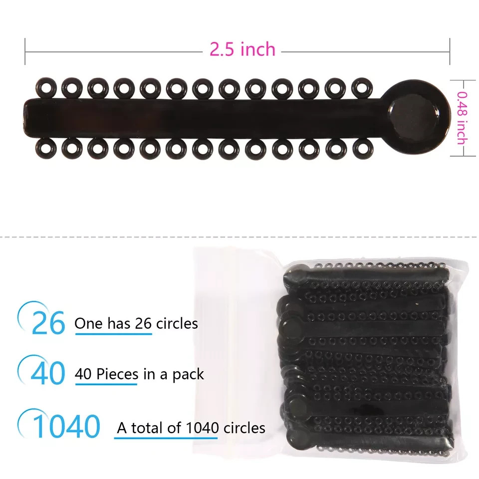 1 Bag Dental Orthodontic Ligature Ties Elastic Rubber Bands 45 Colors 1040 Pcs