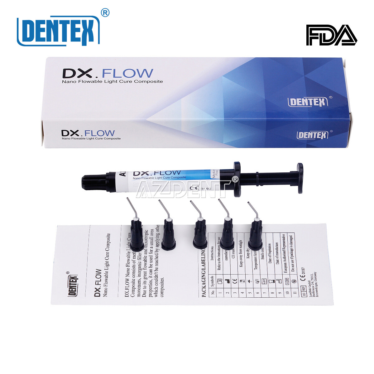 DENTEX Flowable Light Cure Composite Resin Medium Flow/Adhesive Light Cure