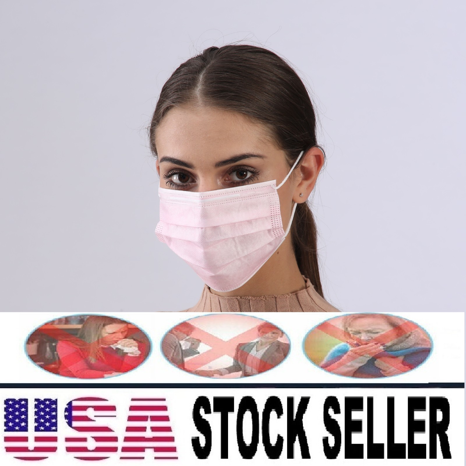25 Pcs Disposable Medical,Surgical,Dental 3-Layers Face Mask 5 Assorted Color