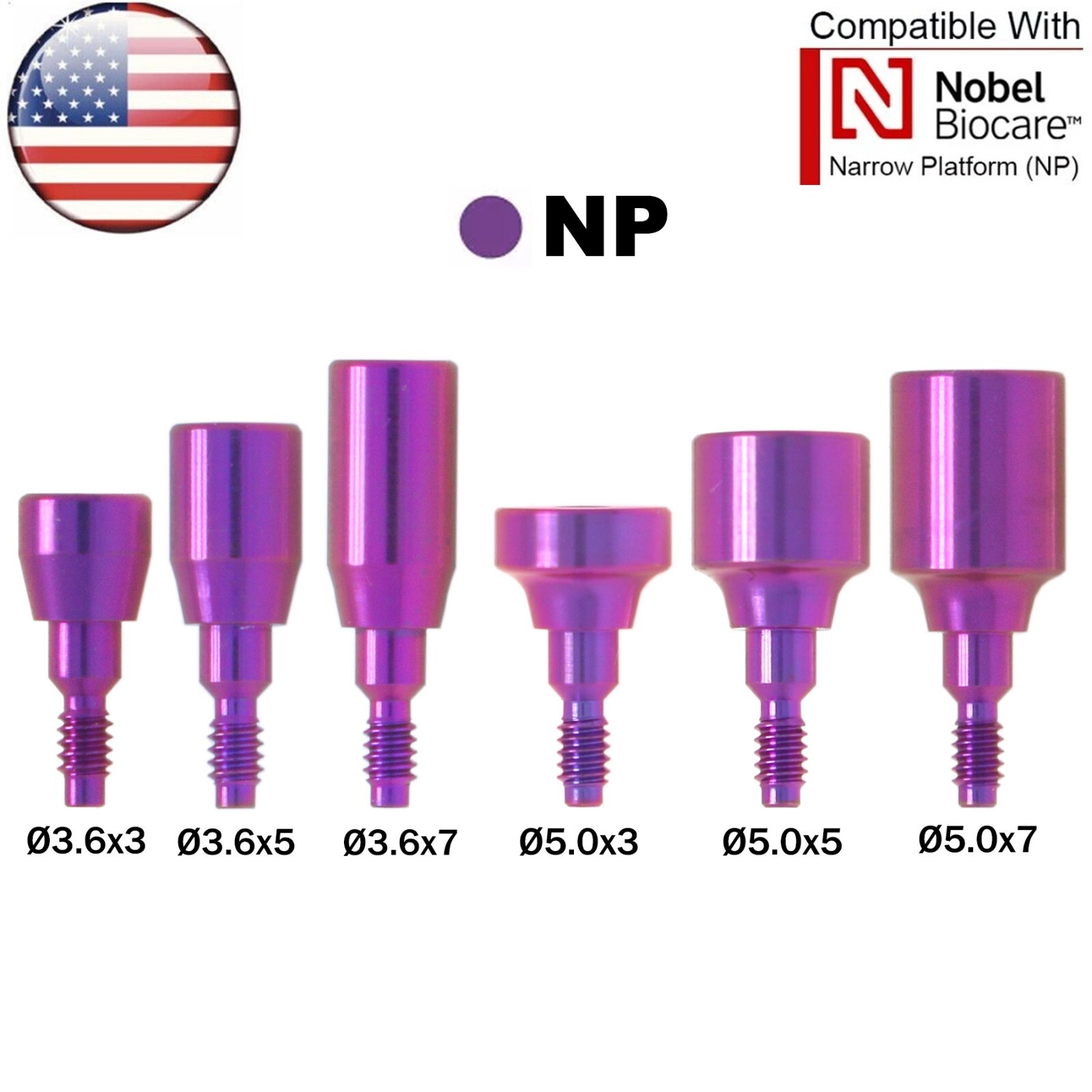 US Fit Nobel Active Healing Abutment NP/RP Impression Coping Closed/Open Tray