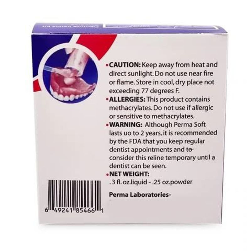 Perma Soft Denture Reline Kit- 2 Boxes (relines 4 2 Count (Pack of 1), White