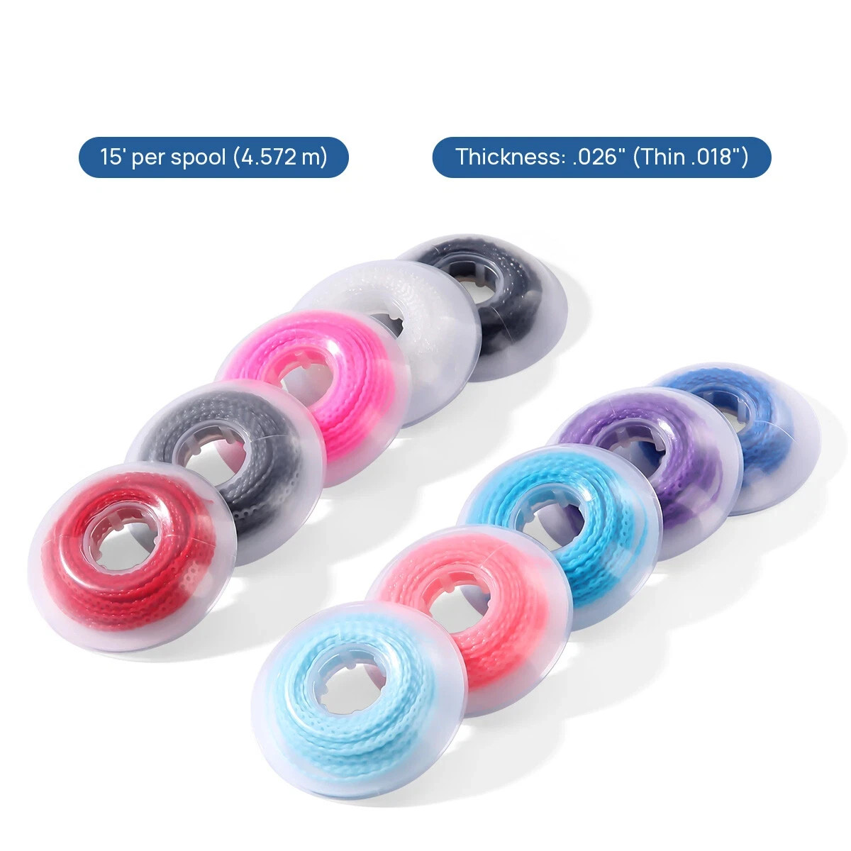 15 Feet/Roll Dental Orthodontic Elastic Power Chain SHORT For Braces 44 Colors