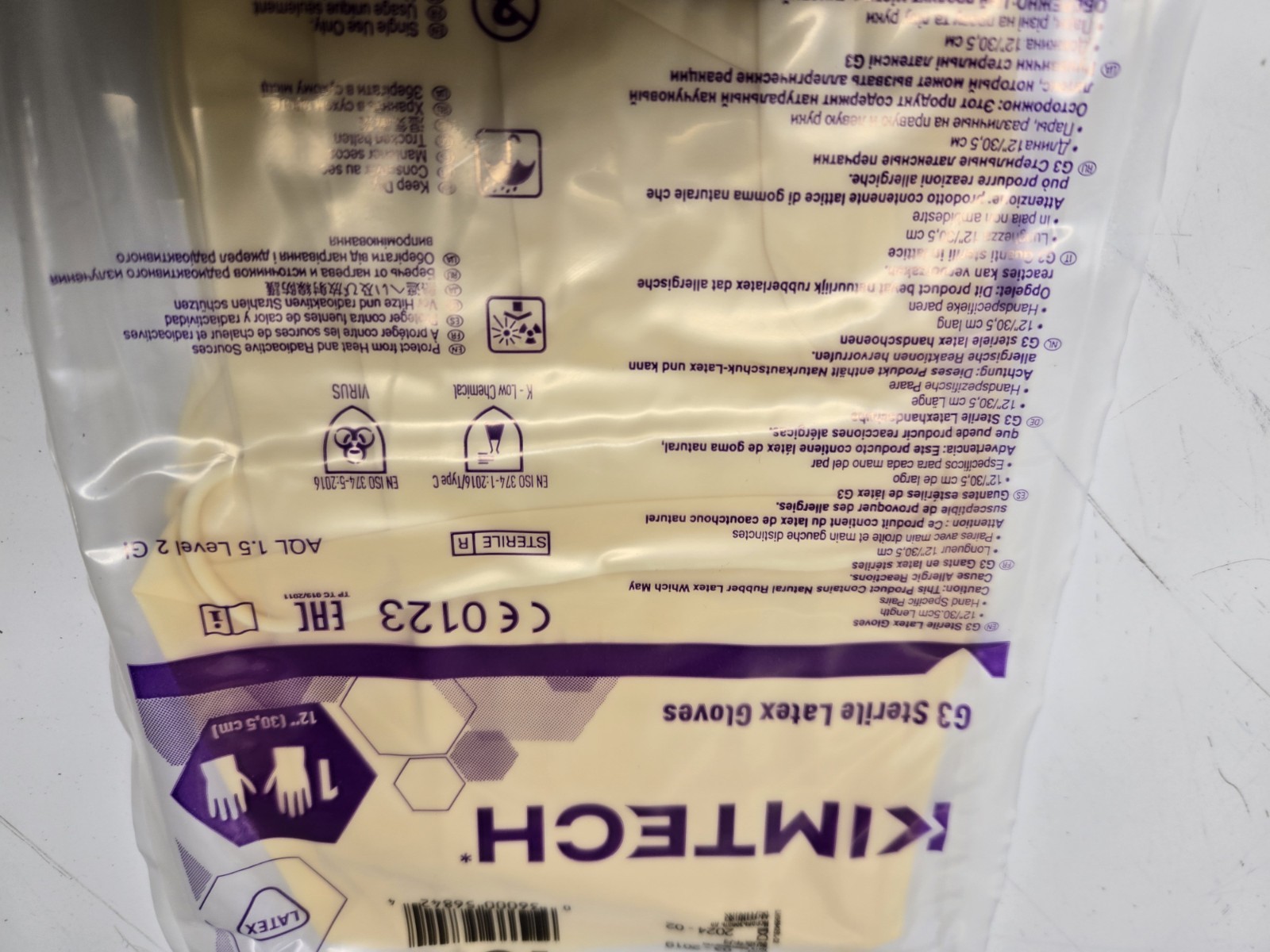 Kimtech 56842 G3 Sterile Latex Gloves Size 10 12″ long (box 200 pair) HC1310S