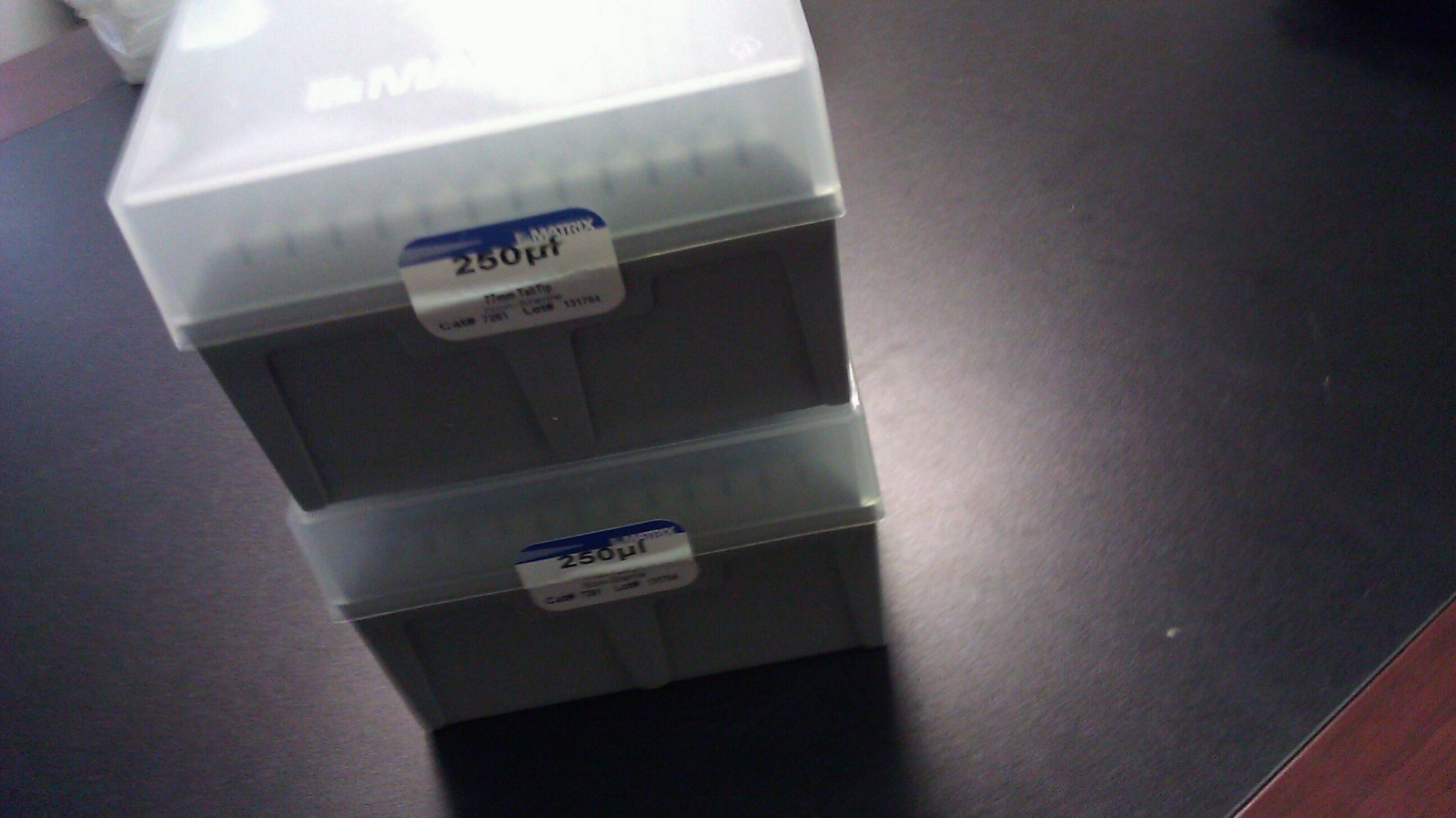2 x RACKS OF THERMO SCIENTIFIC NONE- STRILE MATRIX 7281. 250ul 77mm TALL TIPS
