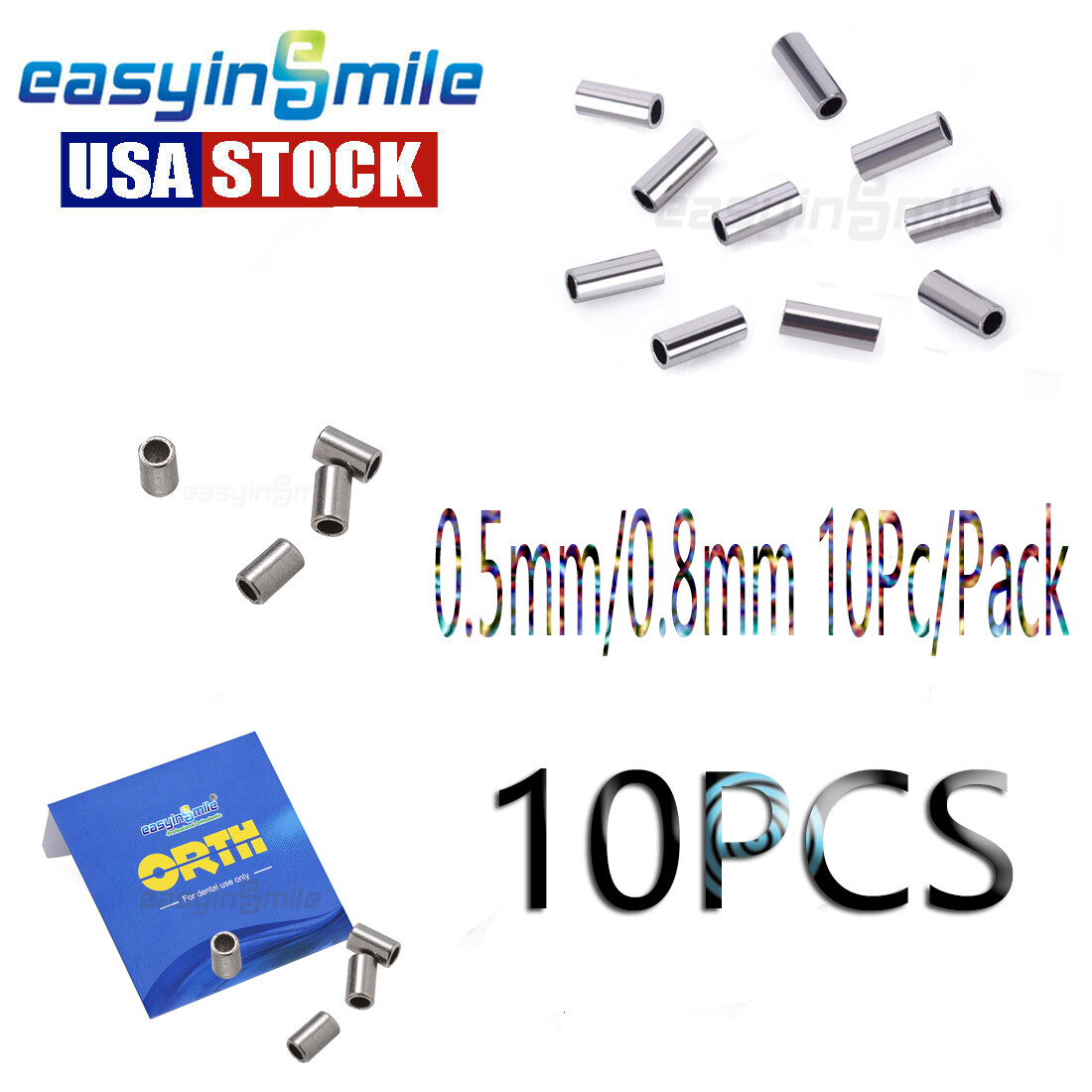 10PCS Dental Orthodontic Crimpable Hook Mini Stops Bracket Stopper Large&Small