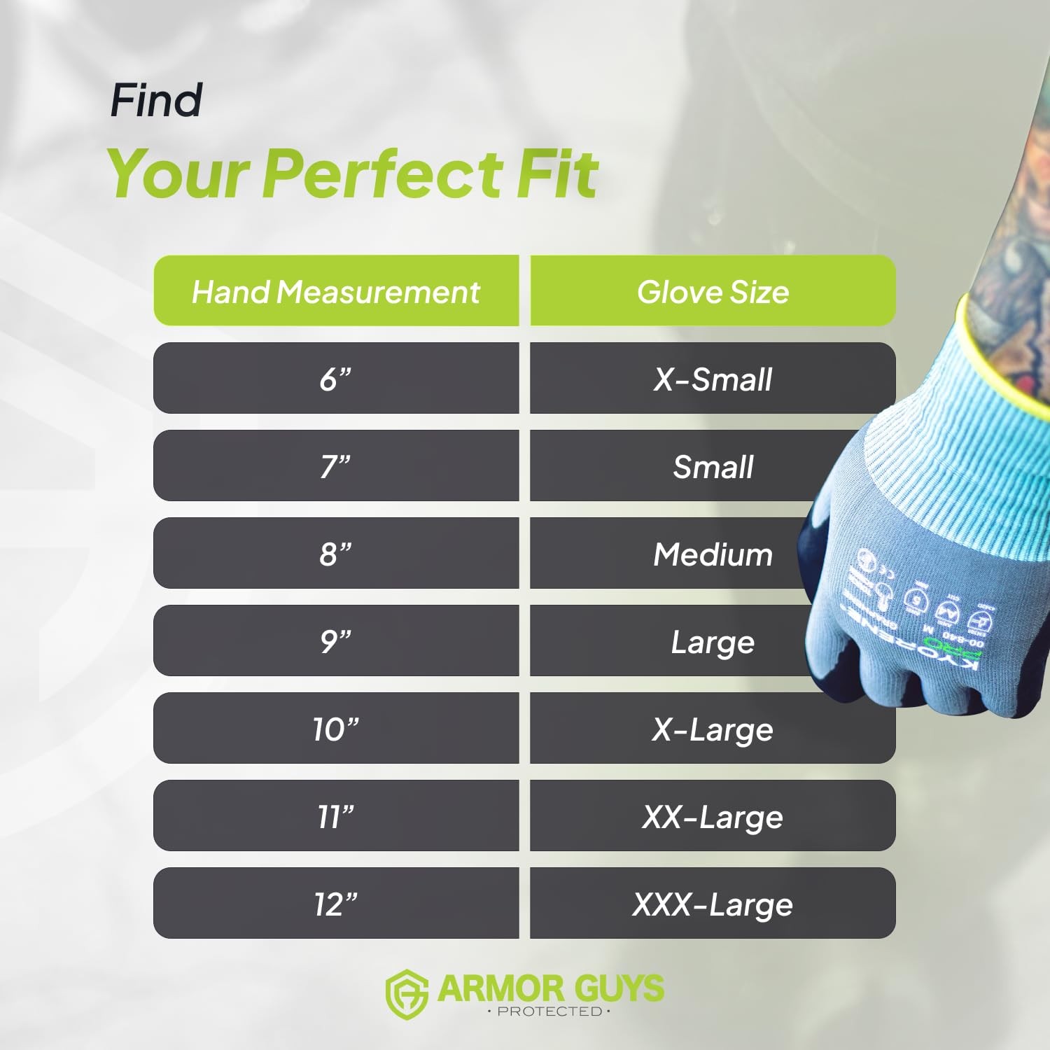 Armor Guys 00-810 Kyorene Pro Graphene Black Nitrile Work Gloves Ansi Cut Level