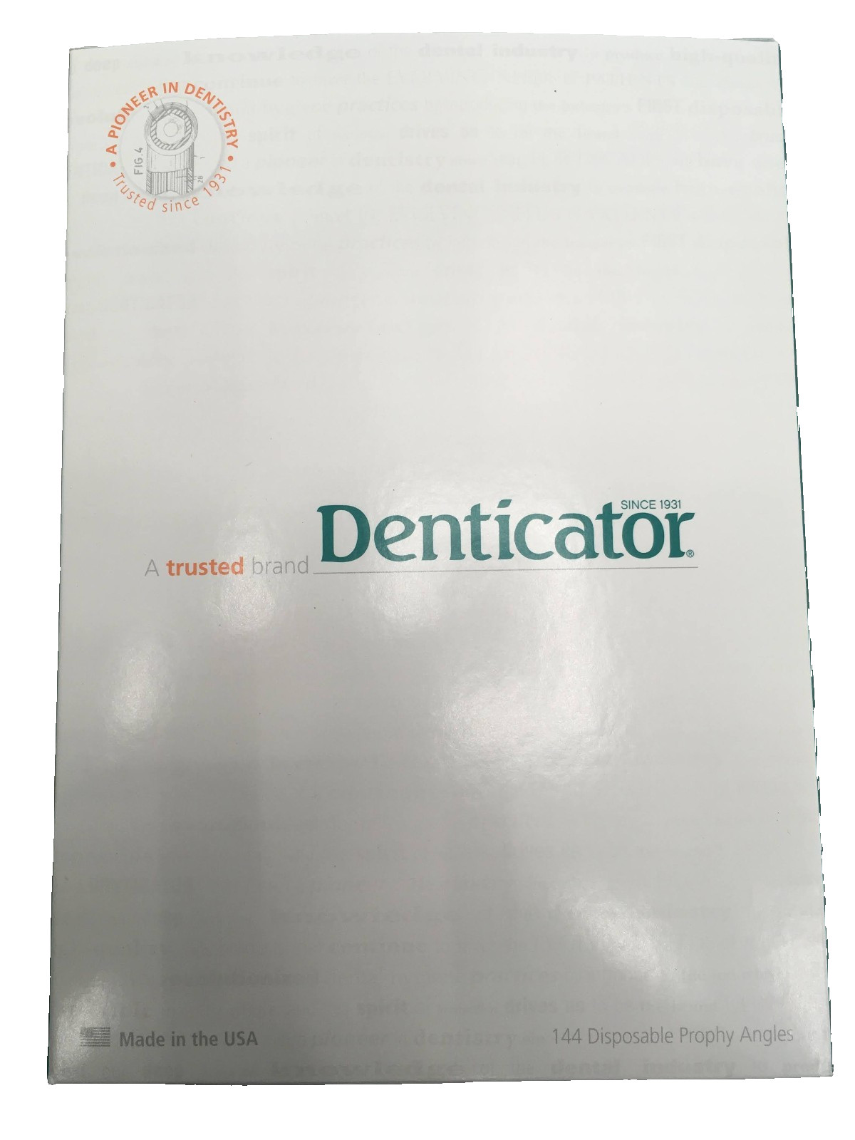 Denticator Original Green Prophy Angle (Firm White cup – 144ct) #501214