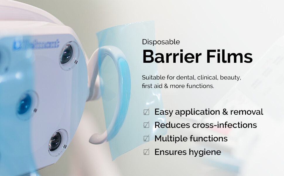 JMU Dental Barrier Film Tattoo 4″ x 6″ Barrier Tape Dental Barrier Film 8 Rolls