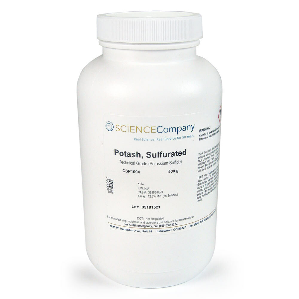 Potash, Sulfurated, 500g, Liver of Sulfur, Patina Copper, Silver